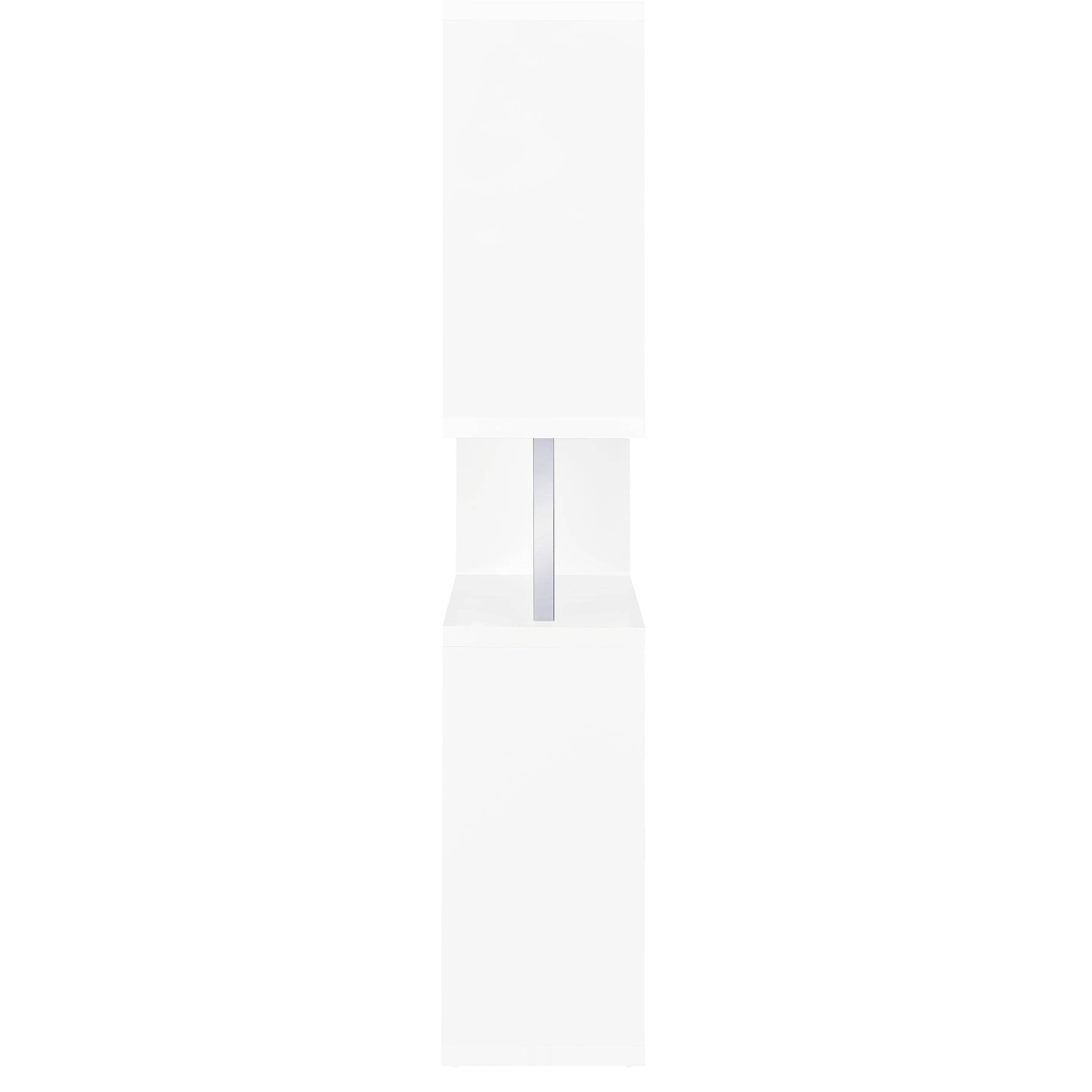 5-Tier White and Chrome Bookcase Shelf - Modern Storage Solution for Living Room, Bedroom, Office & Study Room Organization