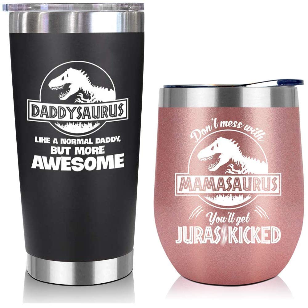 Personalized Insulated Tumbler Cup - Best Birthday Gift for Dad, Mom, New Parents | Father's Day & Mother's Day Present from Daughter, Son or Kids | Keeps Drinks Hot/Cold for Work, Gym & Outdoor Activities