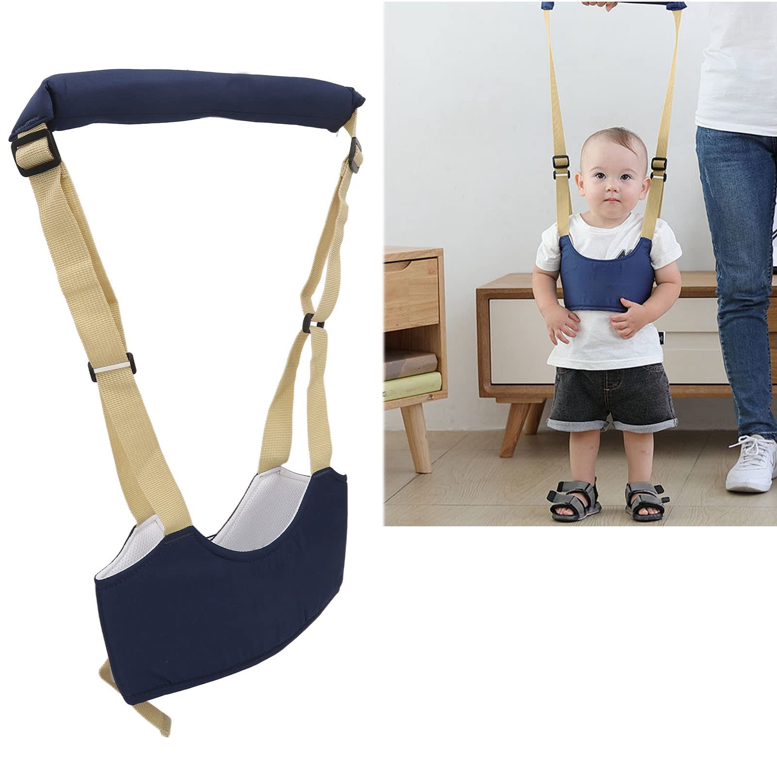 **Adjustable Soft Breathable Baby Walking Harness for Toddlers 7-24 Months - Safe & Comfortable Infant Walker Helper (Dark Blue) - Perfect for Learning to Walk, Outdoor Adventures & Travel**