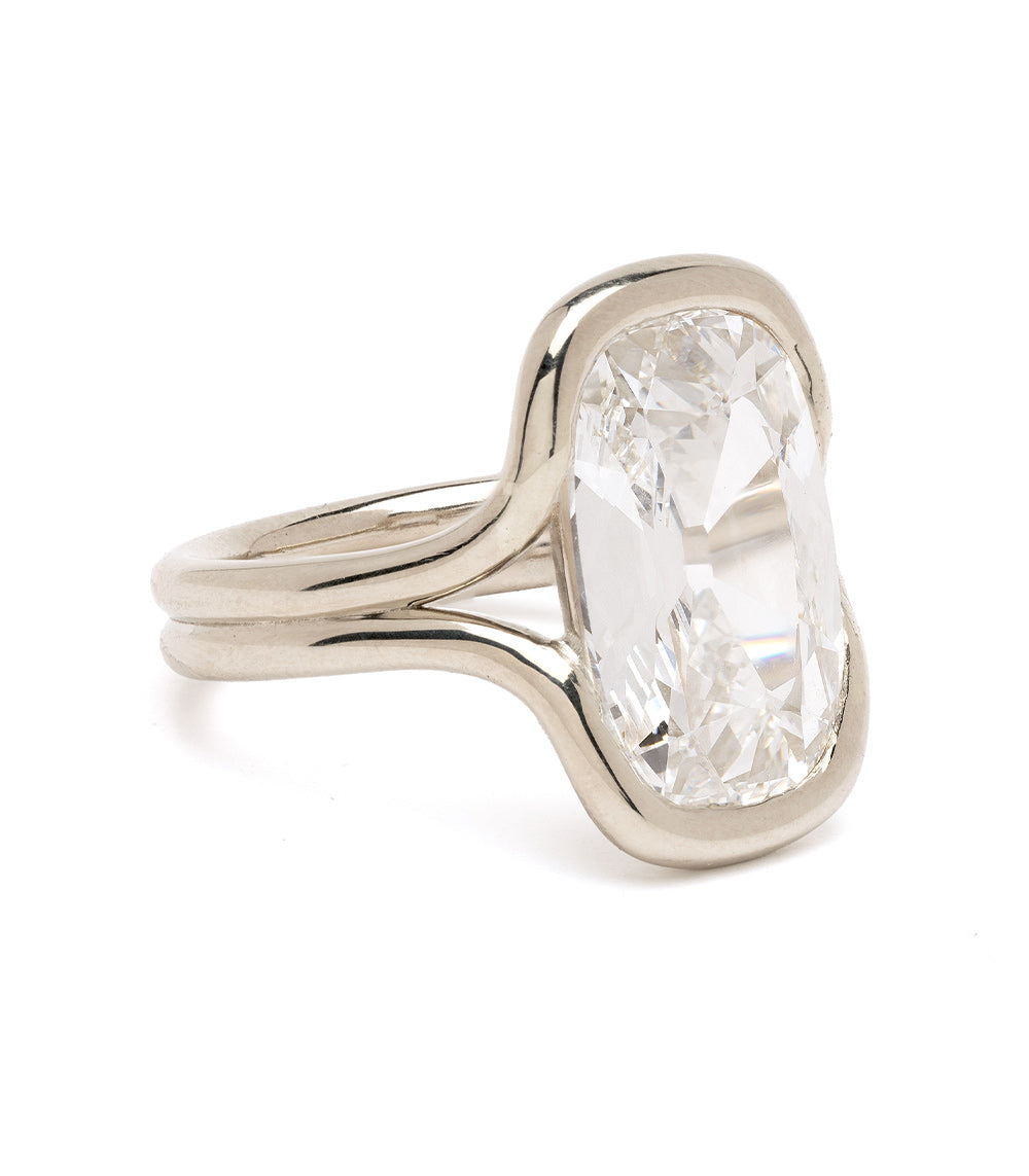 4Ct Flat Cushion Lab Grown Diamond Engagement Ring for Women - Onda Unique Wedding Band, Anniversary Gift & Proposal Jewelry