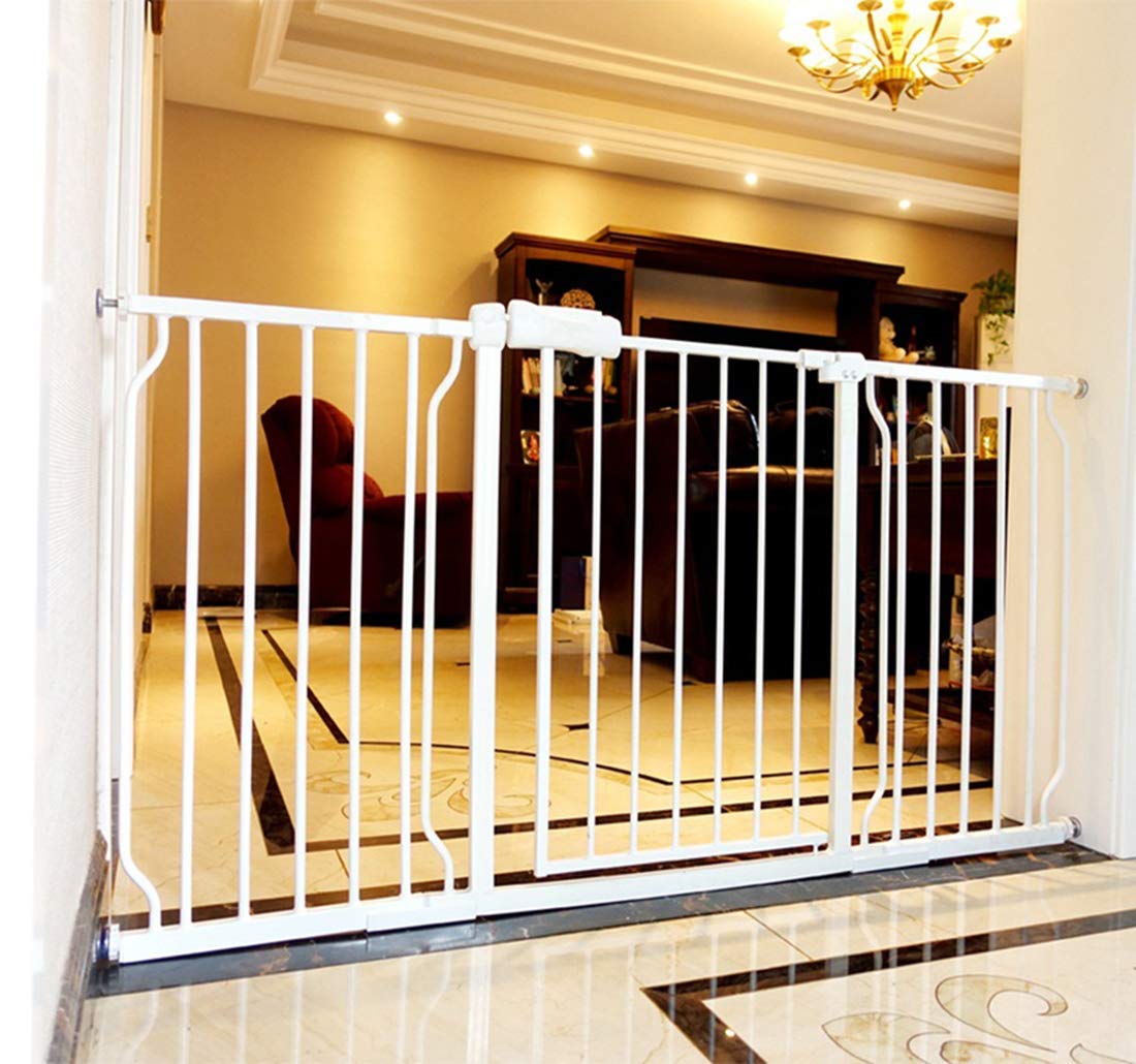 ALLAIBB Extra Wide Pressure Mount Baby Gate with Auto Close - White Metal Child & Pet Safety Gate for Stairs, Doorways, Kitchen, Living Room (62.2-66.93in/158-170cm) - Perfect for Homes with Toddlers and Small Pets