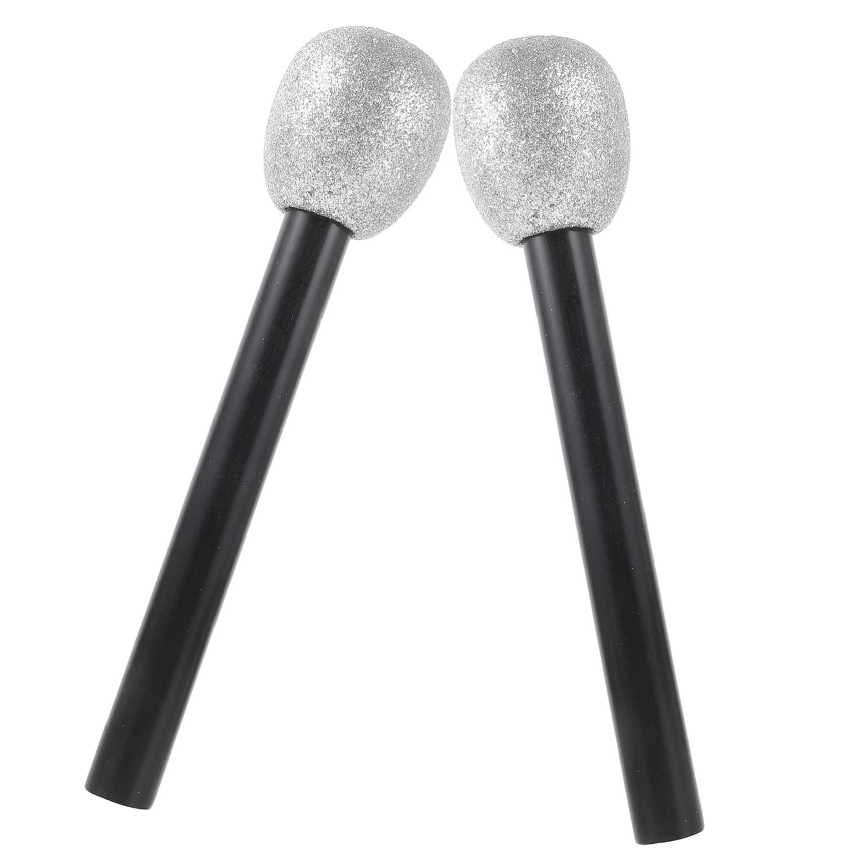 Alasum 4-Piece Fake Microphone Toy Set for Kids - Silver Foam Pretend Play Karaoke Microphone, Perfect for Role Play, Singing Practice & Party Decorations