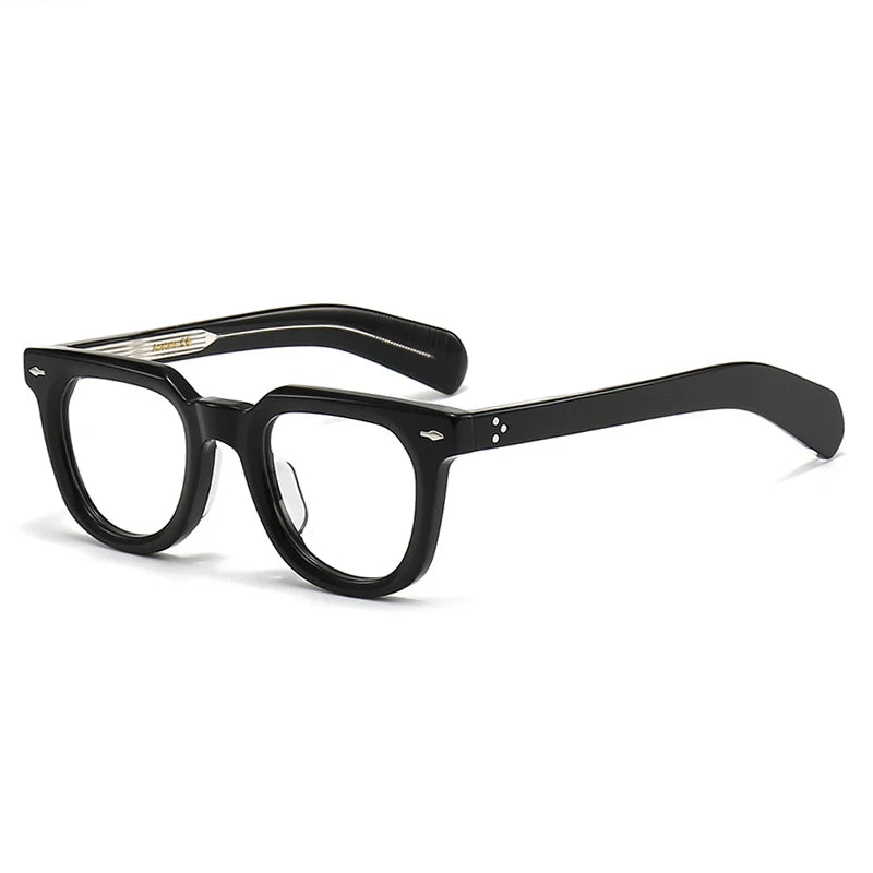 Stylish Black Unisex Square Acetate Eyeglasses Frame 2447 - Perfect for Work, Reading & Fashion Accessories