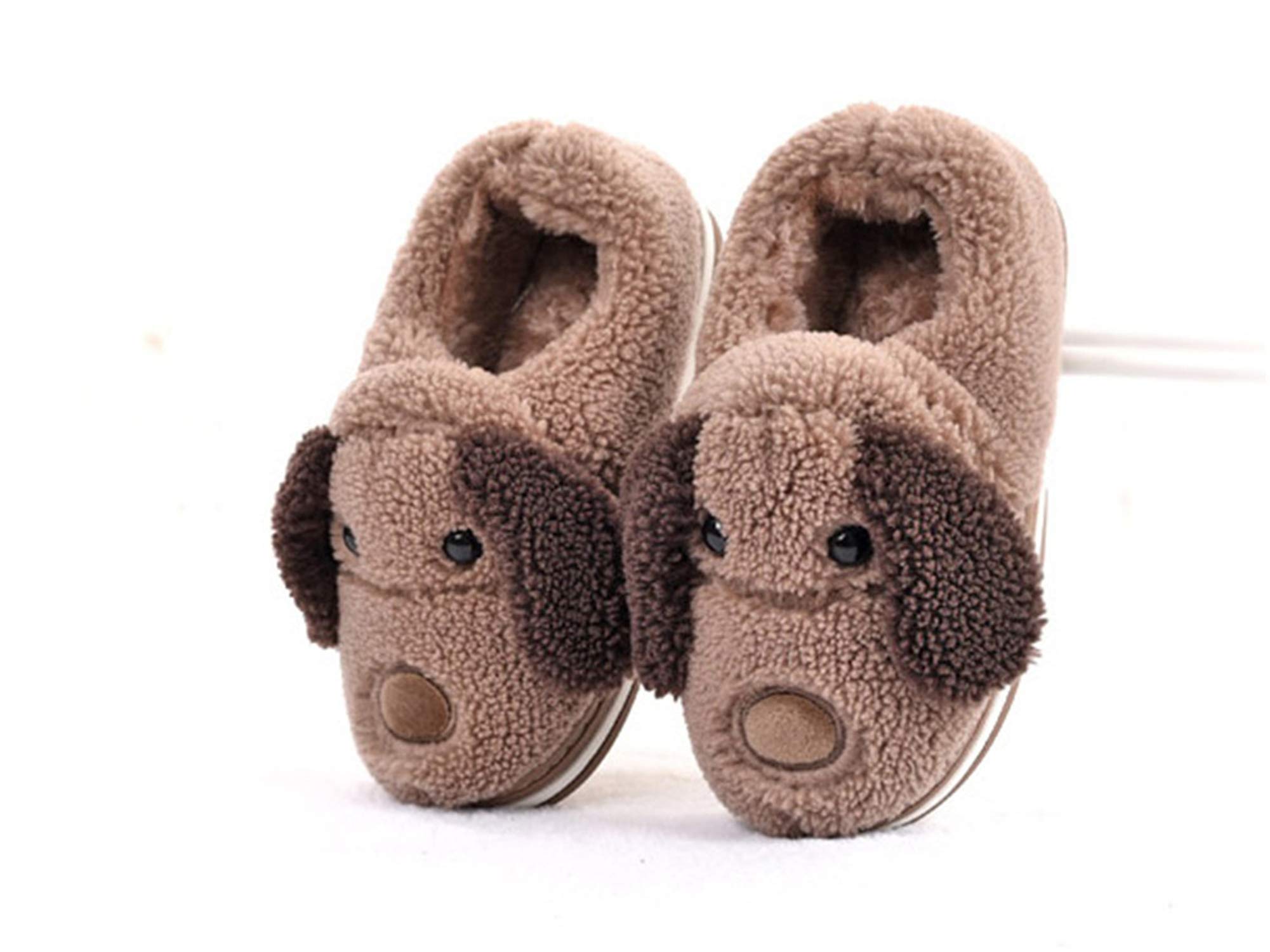 LANFIRE Cozy Cotton Slippers for Adults & Kids - Soft Plush Animal Slippers with Dog Design for Indoor Home Comfort - Perfect for Relaxing, Lounging & Keeping Feet Warm in Winter