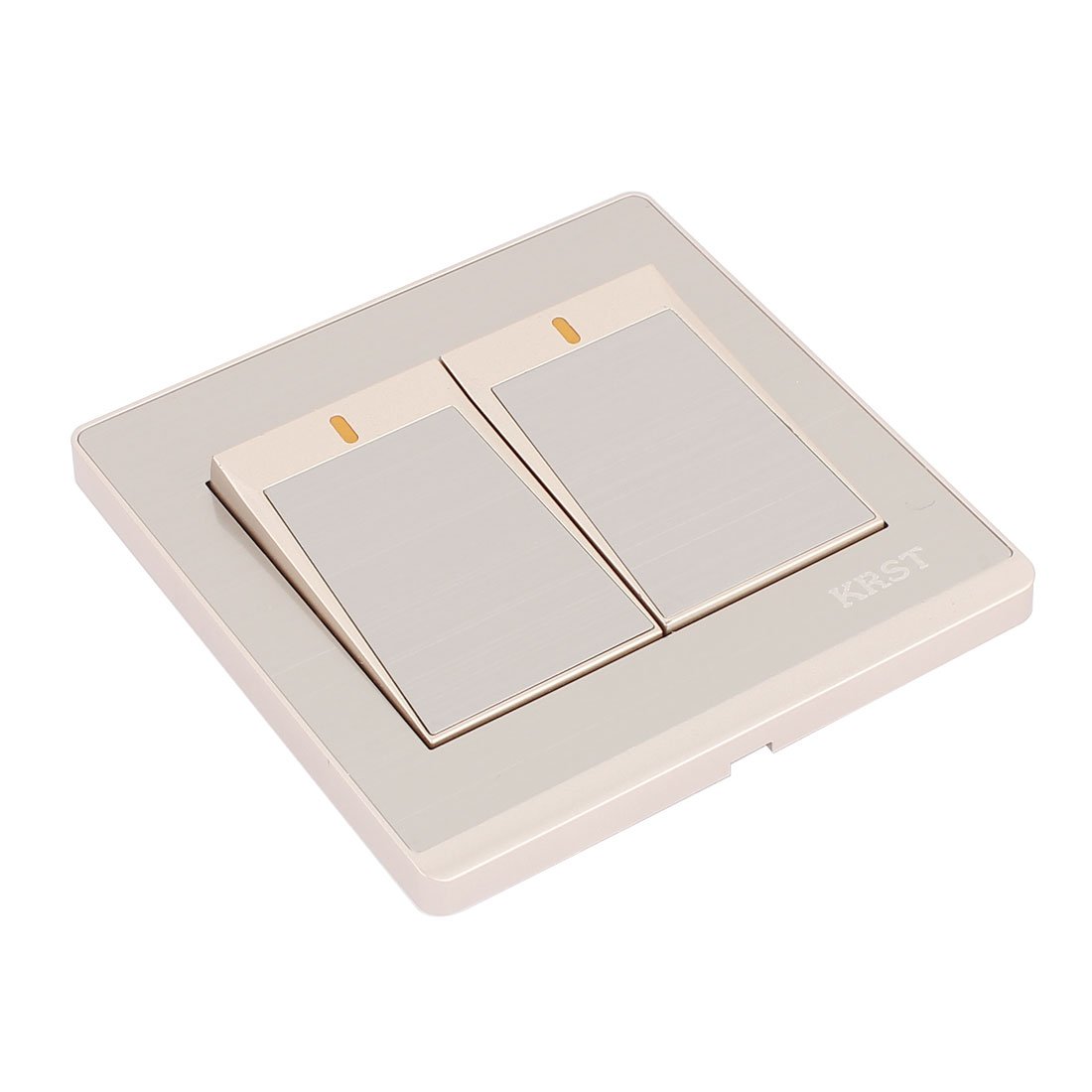 2 Gang 2 Way On/Off Press Wall Switch Plate - Champagne Gold Light Switch Cover for Home & Office - Perfect for Living Room, Bedroom, and Hallway Lighting Control