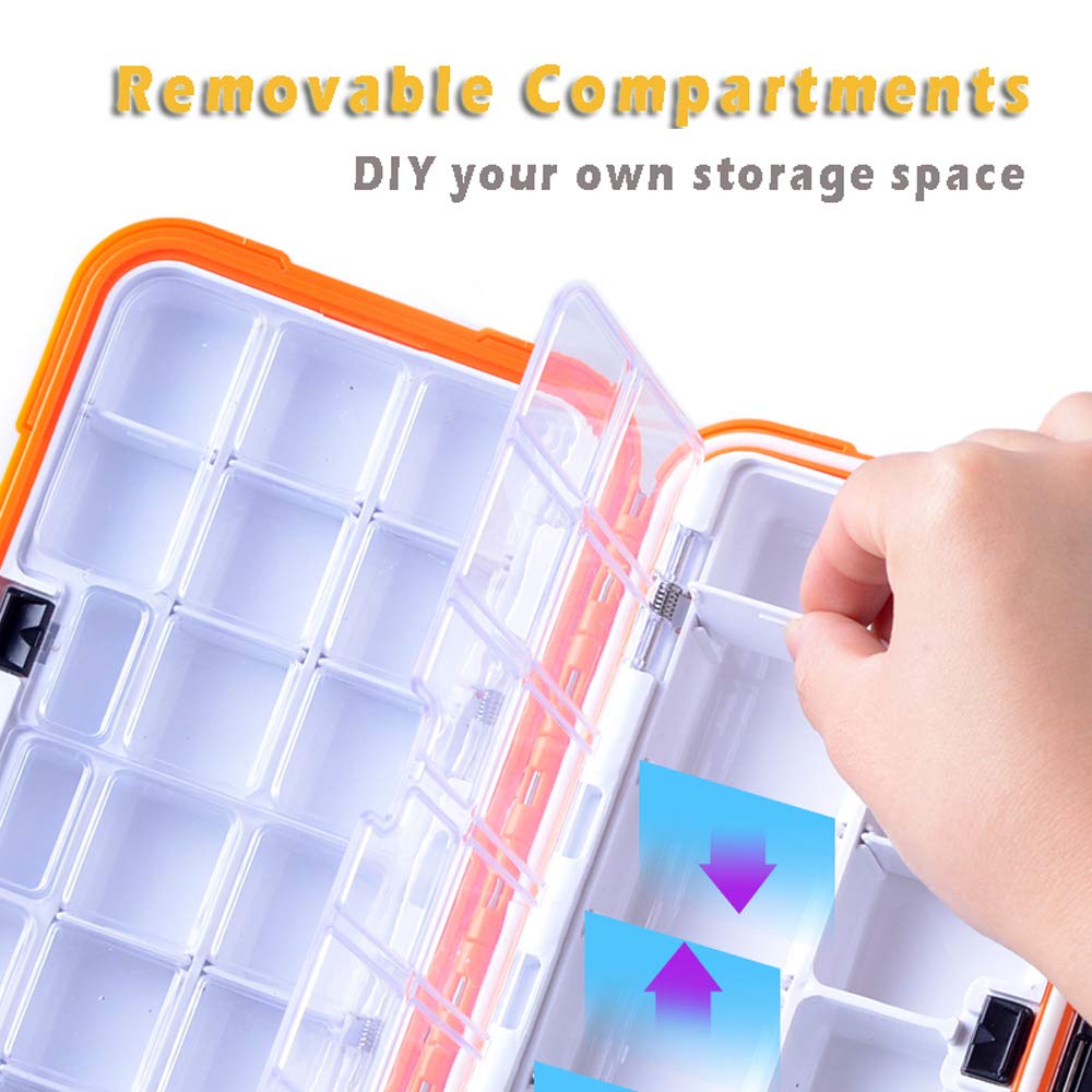 YUKI Fishing Lure Box - Thick Plastic Tackle Organizer for Fly & Casting Fishing - Perfect for Vest Storage