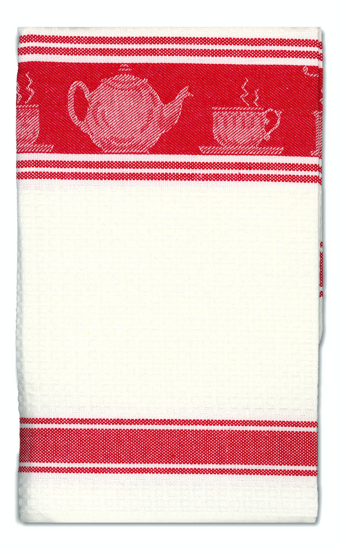 Premium Cotton Waffle Weave Dish Cloths for Tea & Coffee - Super Absorbent Kitchen Towels Set (Red & White, 2-Pack) | Perfect for Drying Dishes, Wiping Spills & Gentle Surface Cleaning