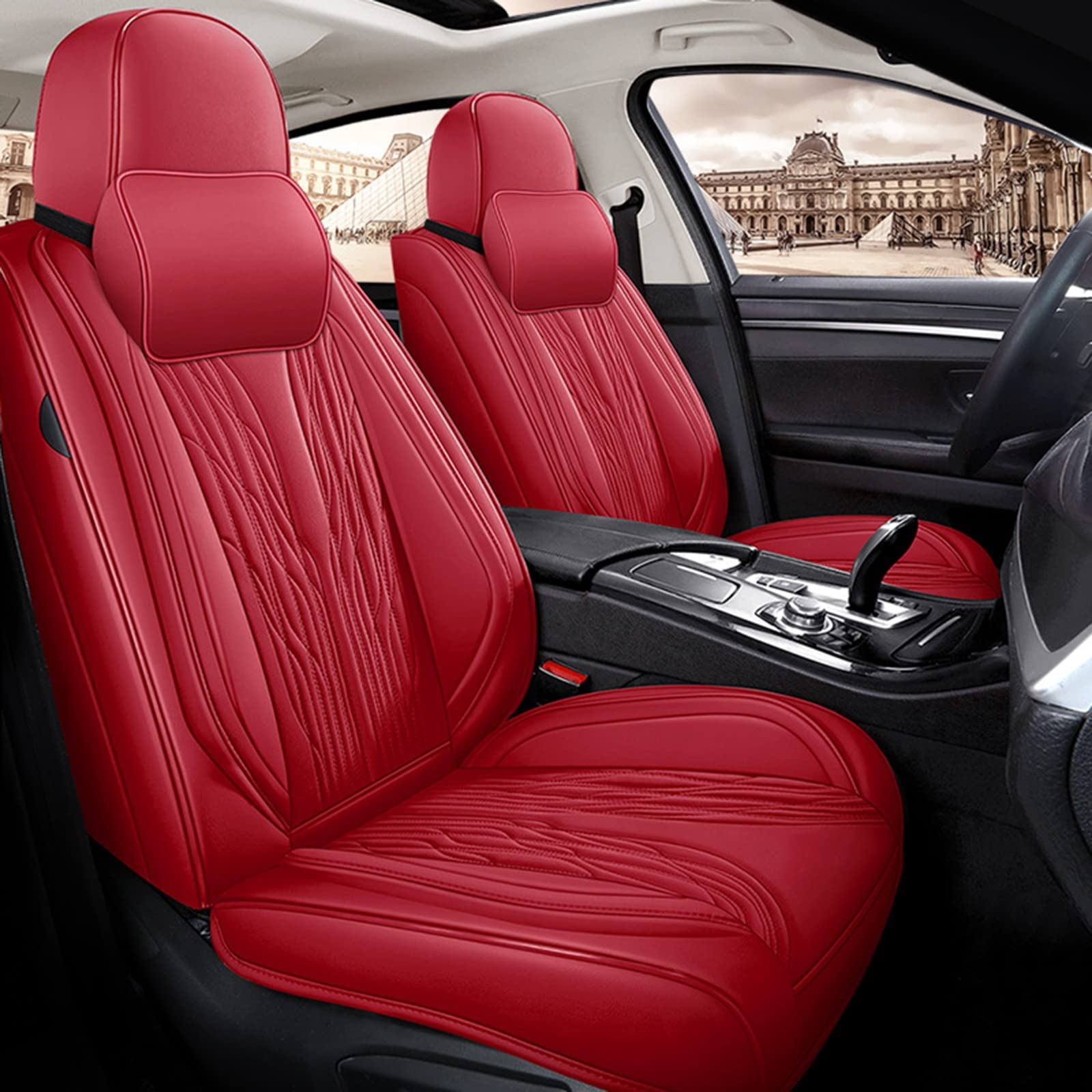 Premium Full-Coverage Leather Car Seat Covers - Universal Fit for 22