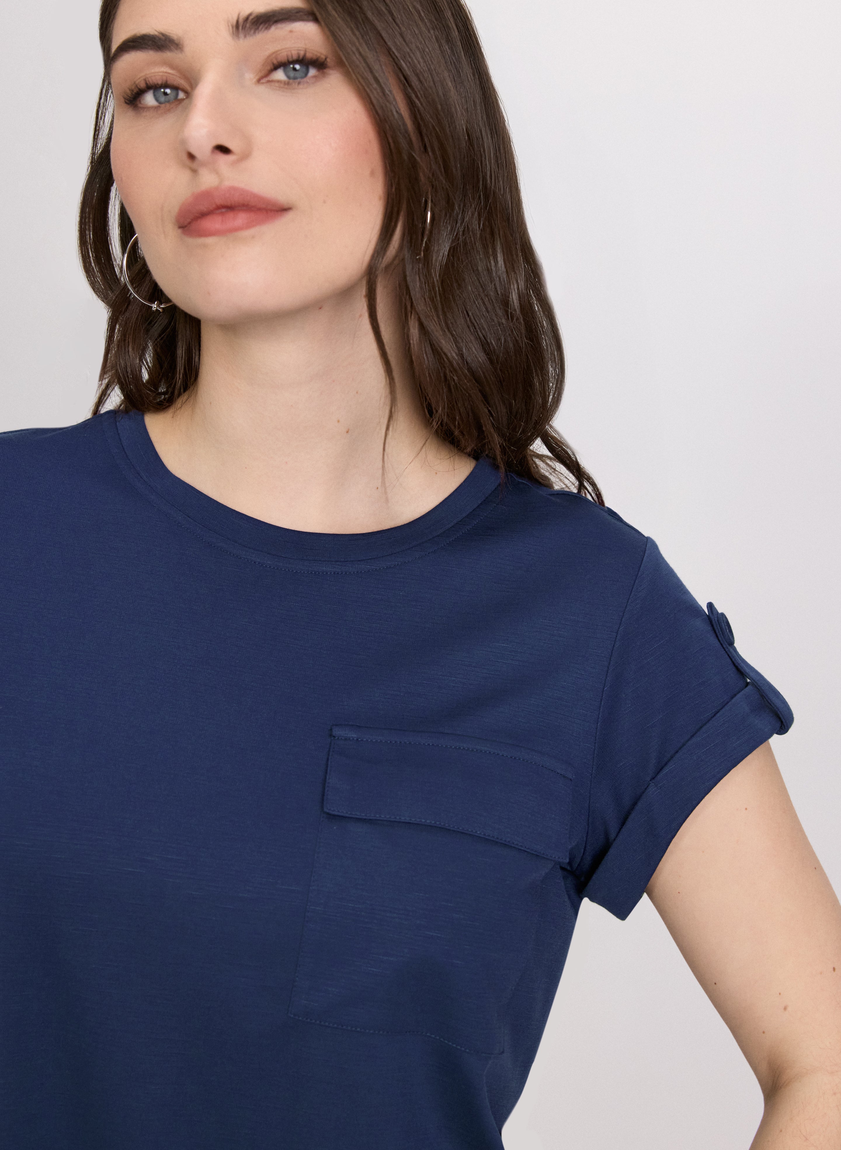 Cuffed Sleeve T-Shirt for Men & Women | Comfortable Casual Short Sleeve Tee | Perfect for Everyday Wear, Outings & Street Style Fashion