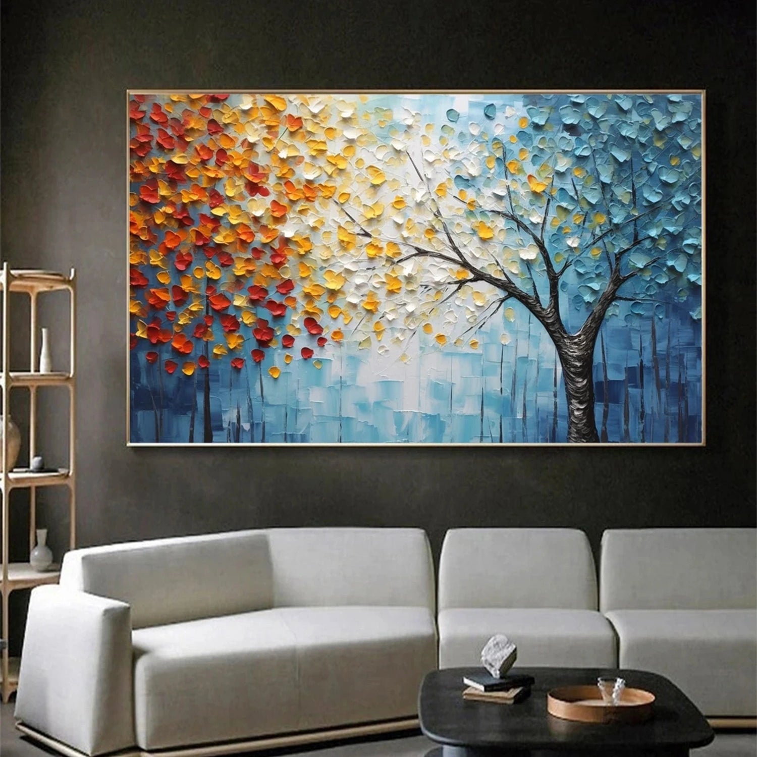 Flower and Tree Painting #FT108 - Handmade Canvas Art for Home Decor, Office & Gift Ideas