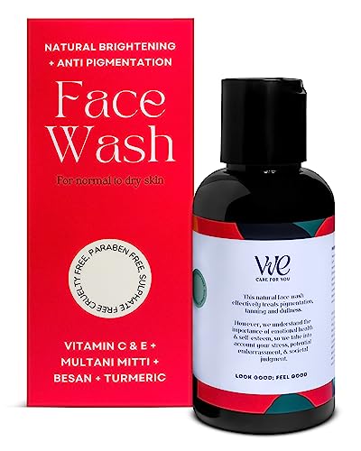 **Men's Vitamin C & Turmeric Face Wash - Sulfate & Paraben Free, 100ml | Brightening & Soothing Cleanser for Acne & Oily Skin | Daily Skincare Routine**
