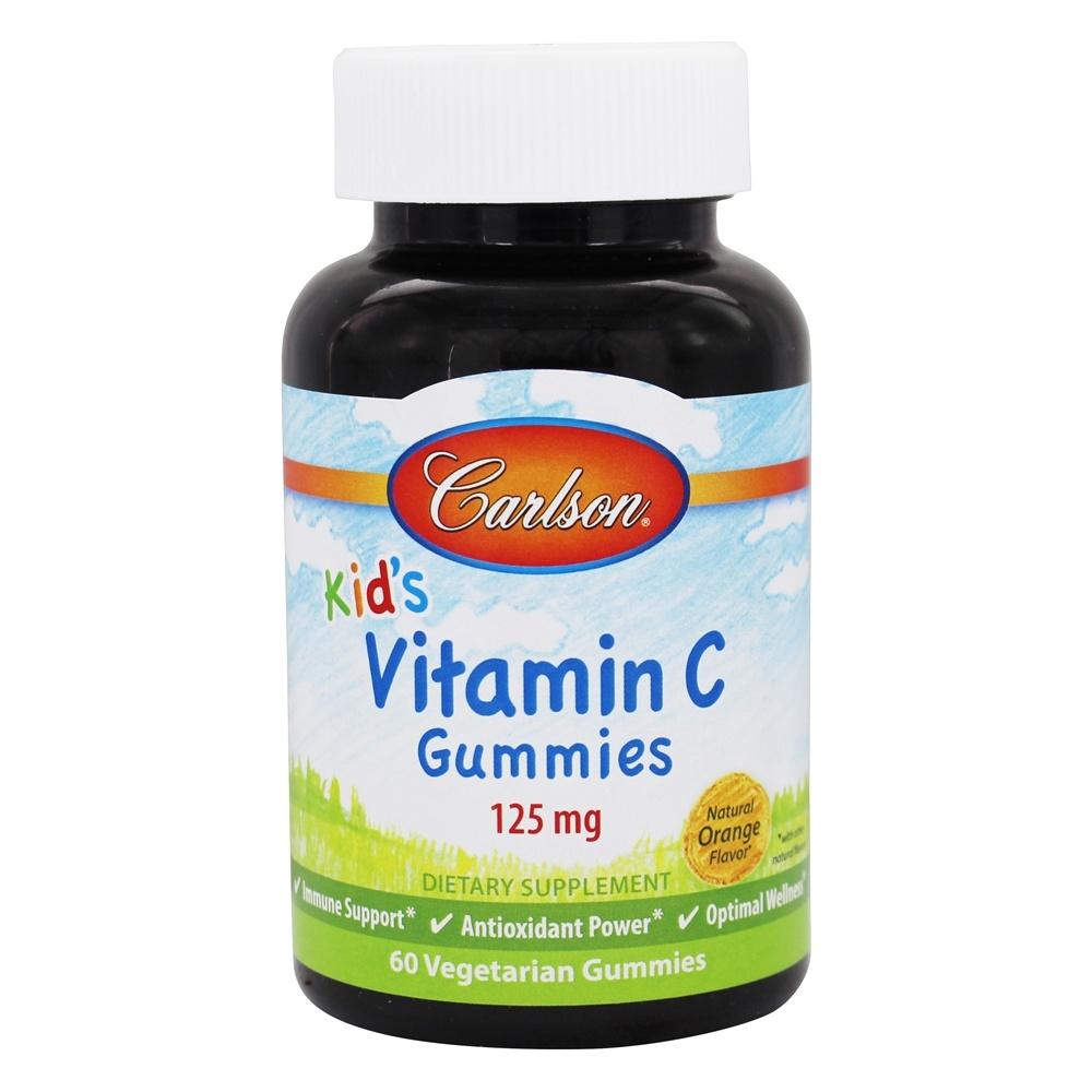 Carlson Labs Kids Vitamin C Gummies - Orange Flavor, 60 Gummies - Immune Support & Healthy Growth for Children