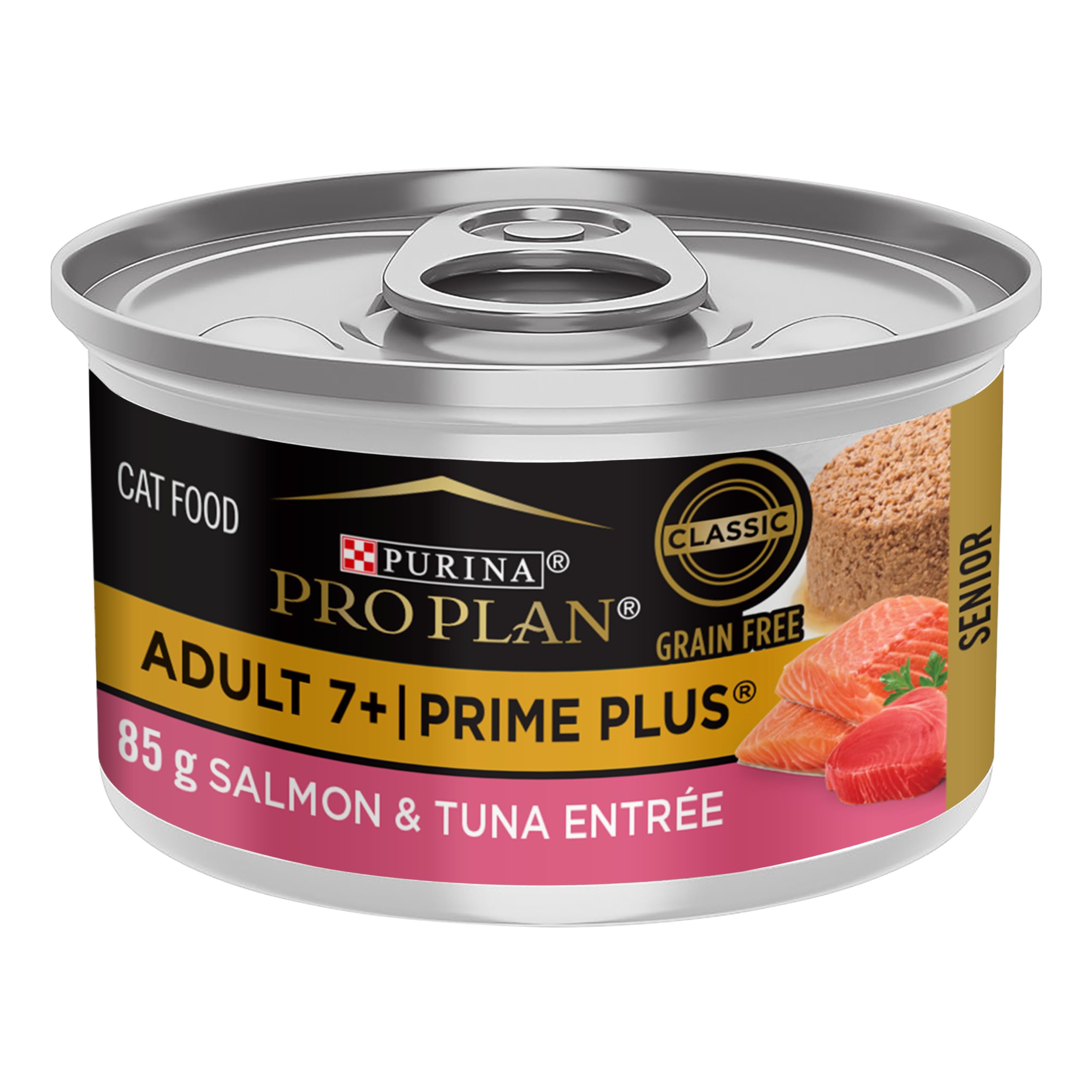 Premium Senior Wet Cat Food for Older Cats - Salmon & Tuna Recipe, 85g (24 Pack) | High-Protein, Easy-to-Digest Meal for Aging Felines - Perfect for Picky Eaters & Cats with Dental Issues