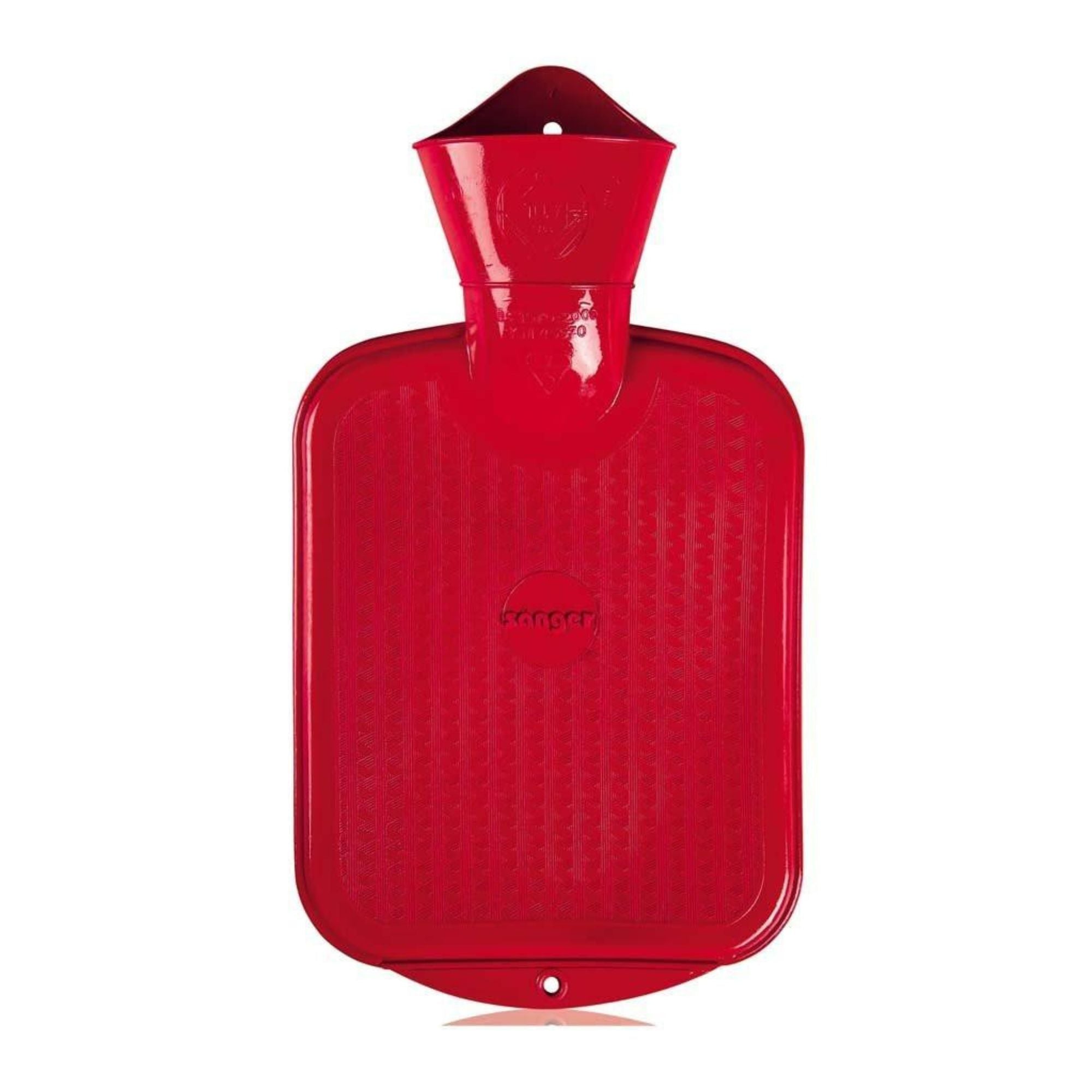 0.8L Red Sanger Hot Water Bottle for Pain Relief - Warm & Cozy Comfort for Cold Nights, Menstrual Cramps & Muscle Aches - BPA Free Rubber Hot Water Bag for Winter, Bed & Sofa Use