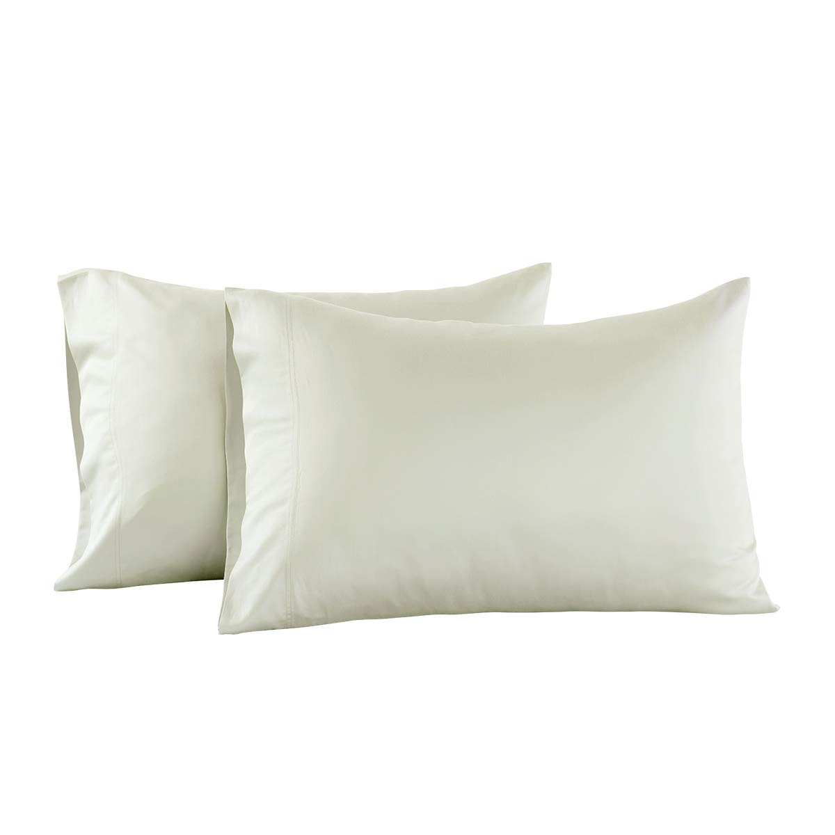 Premium 600-Thread-Count 100% Tencel Lyocell Pillowcases Set of 2 - Standard Queen Size Soft Hypoallergenic Bedding Ivory | Luxury Bedroom Decor & Hotel Style Home Essentials