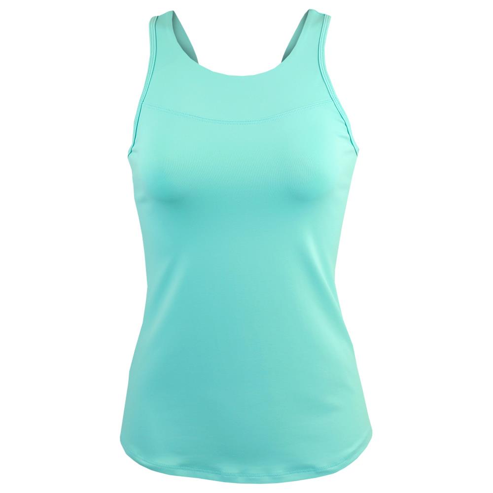 Lija Women's New Rules Shane Tank Top - Aqua Blue | Casual Summer Wear, Yoga, Gym & Beach Outfits