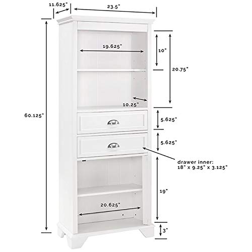 Pemberly Row White Linen Cabinet - Stylish Storage for Bedroom, Bathroom & Living Room Organization