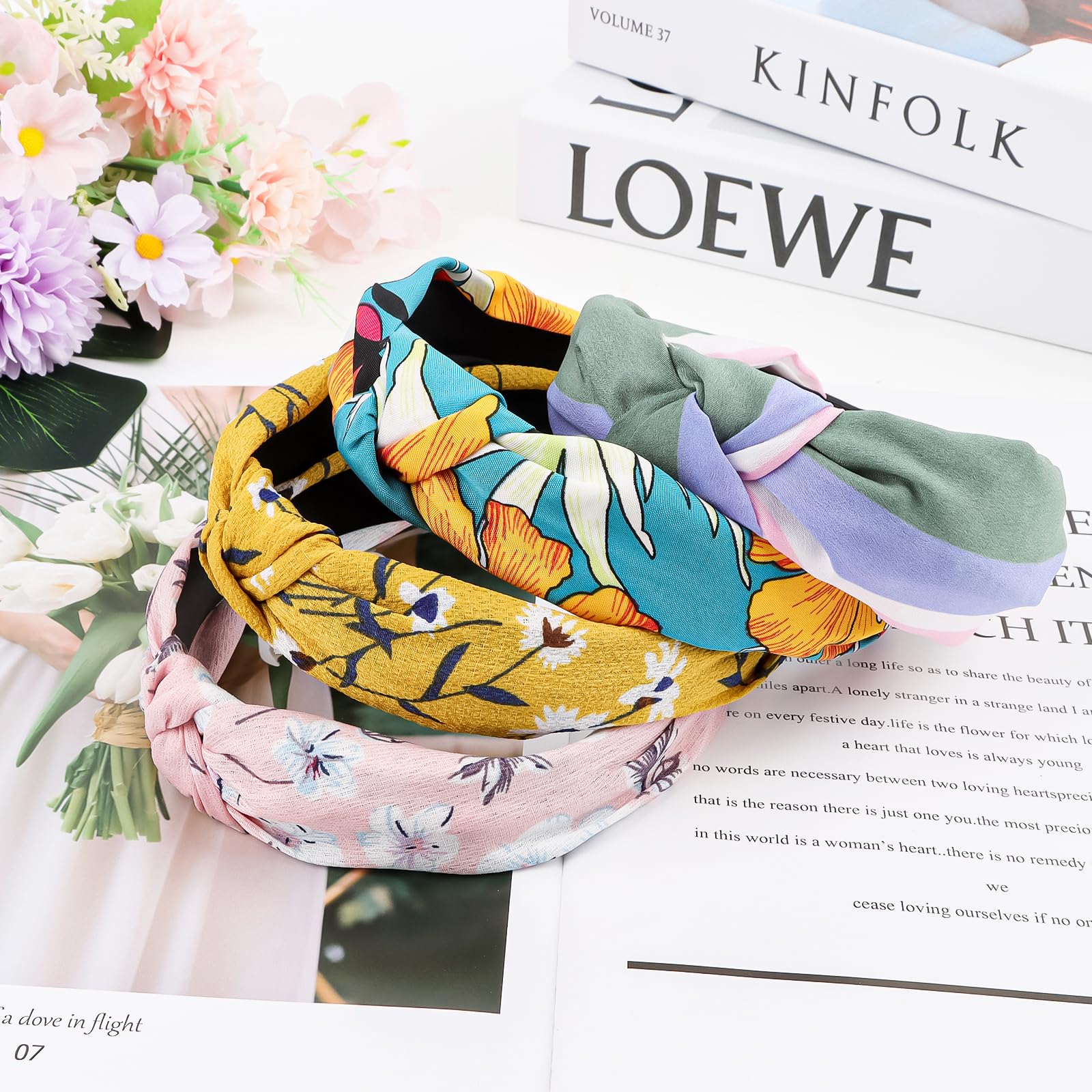 12 Pack Boho Bow Headbands for Women - Cute Hard Headband Hair Accessories for Workouts, Yoga, and Everyday Style