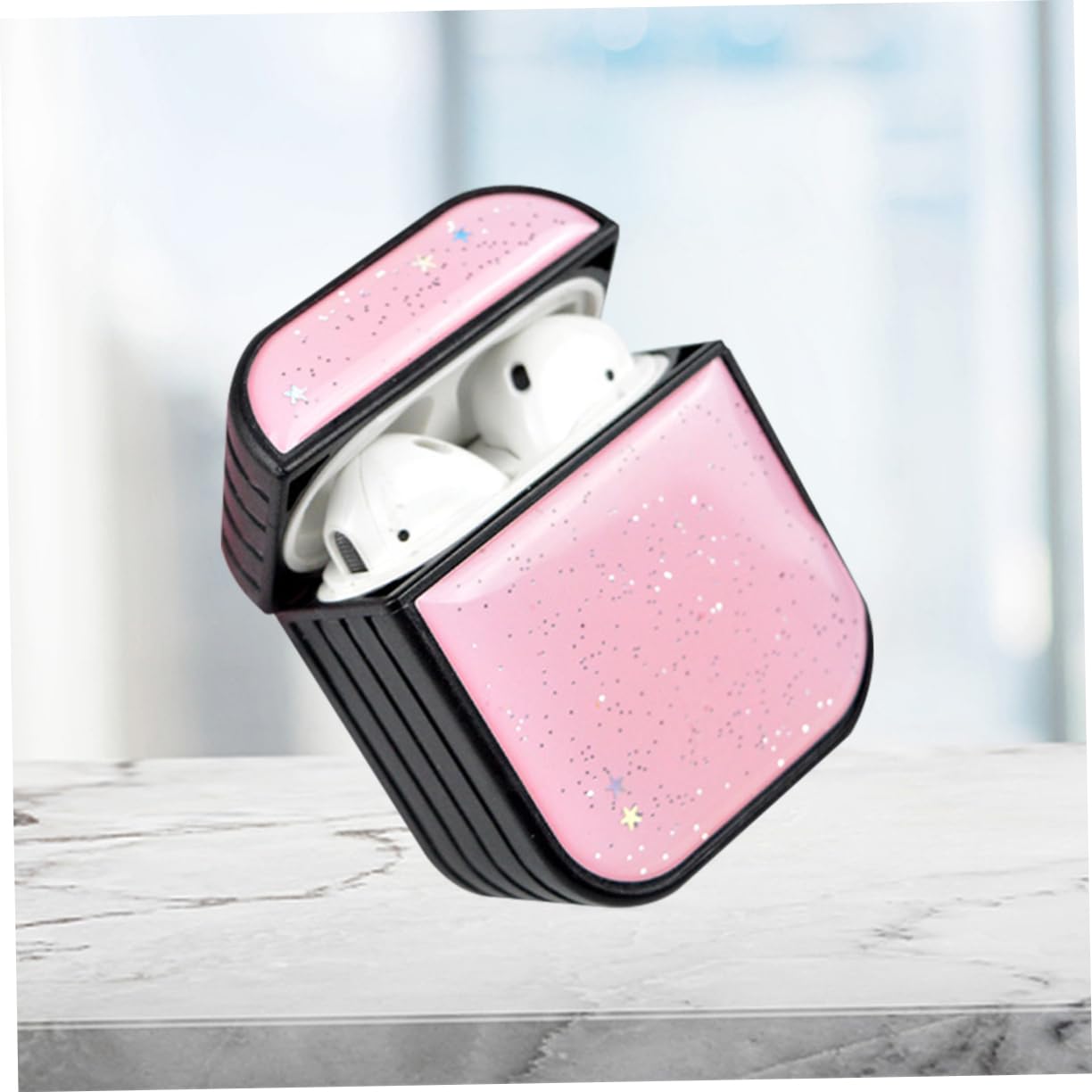 Angoily 2-Pack Glitter Headphone Case Cover - Protective Shell for Earphones, Earbuds - Perfect for Travel, Gym, and Daily Use