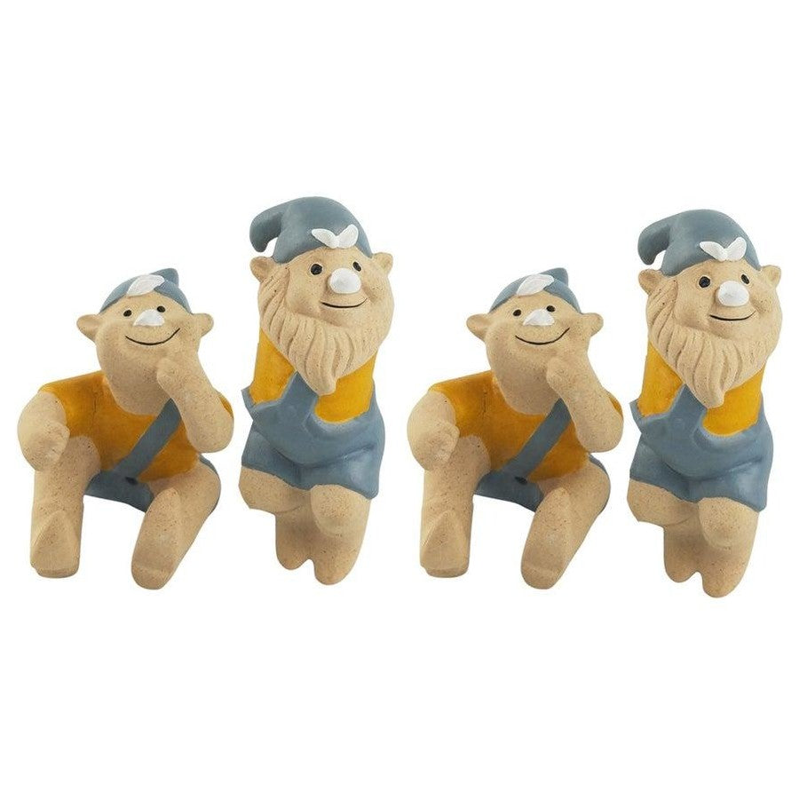 Blue & Yellow 8cm Garden Gnome Pot Hanger - Perfect for Outdoor Plant Decor & Fairy Garden Accessories