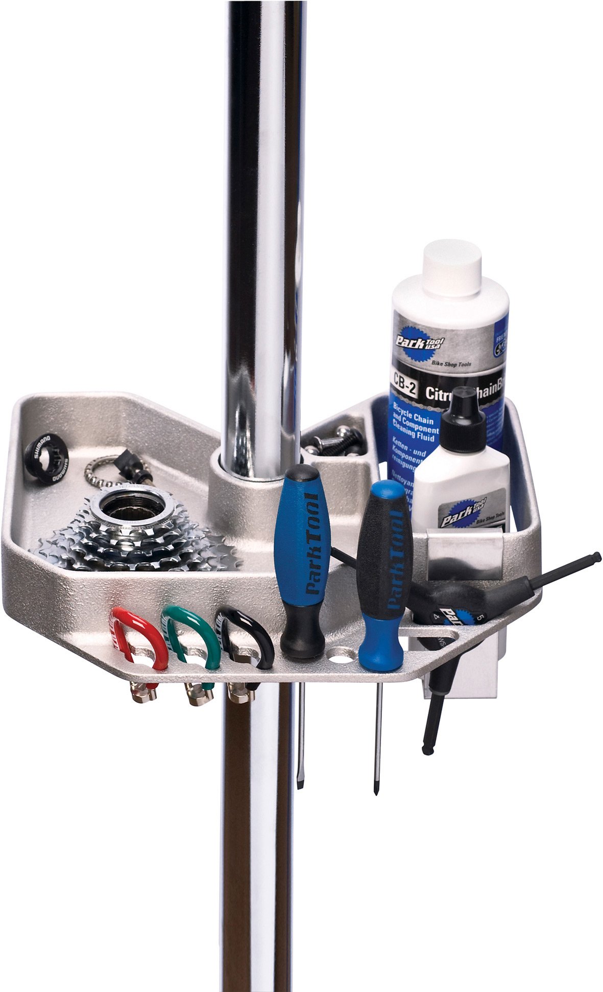 Park Tool Professional Bike Repair Stand with Cast Aluminum Tool Tray - Model 105 | Perfect for Home Mechanics & Bike Shops | Cycling Maintenance & Repair Station