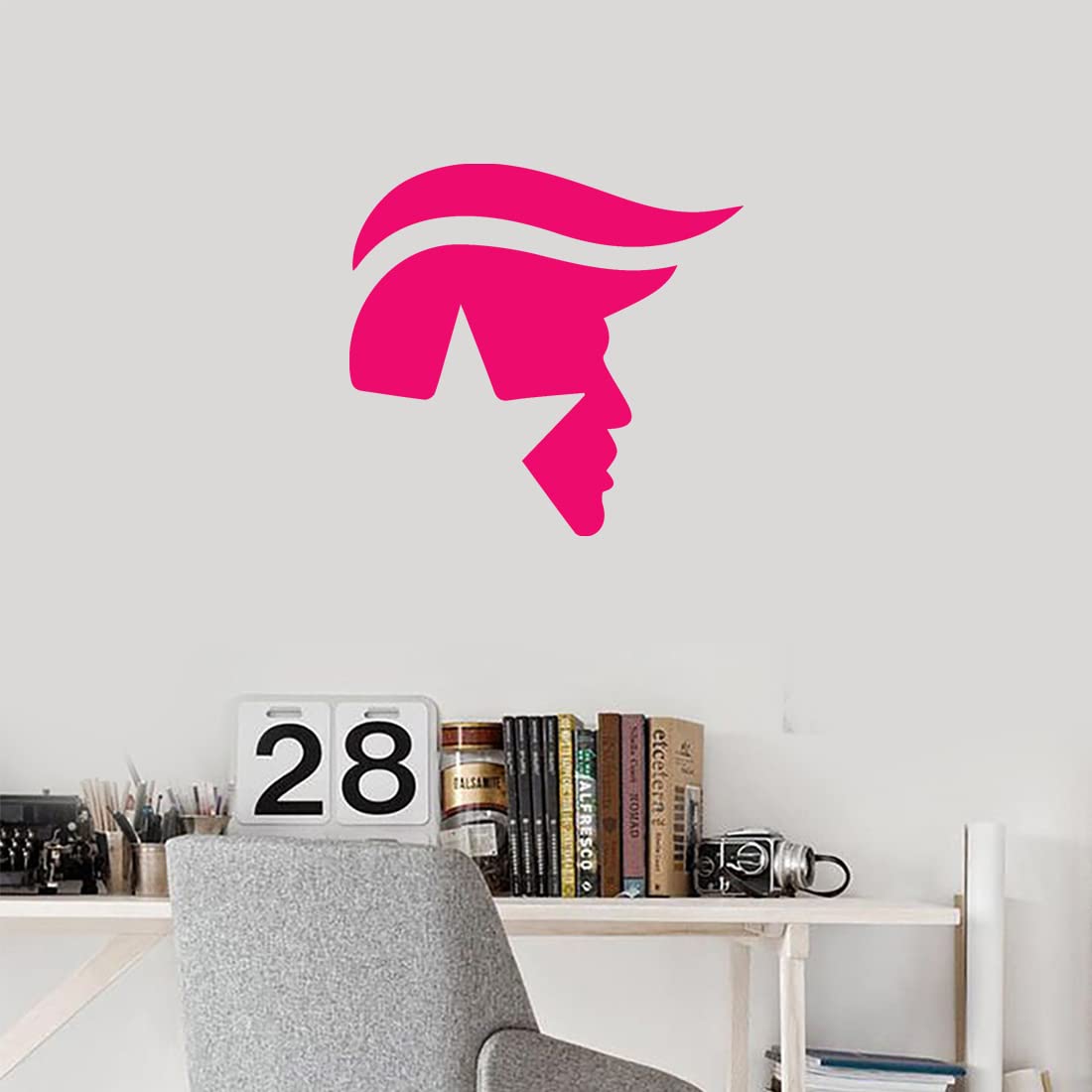 Premium Waterproof Vinyl Decal Stickers - Trump Face Hair (Pink) Set of 2 - Laptop, Phone, Helmet, Car Window, Bumper, Mug, Cup, Door & Wall Decor - Perfect for Political Enthusiasts, Gag Gifts & Home/Office Decoration