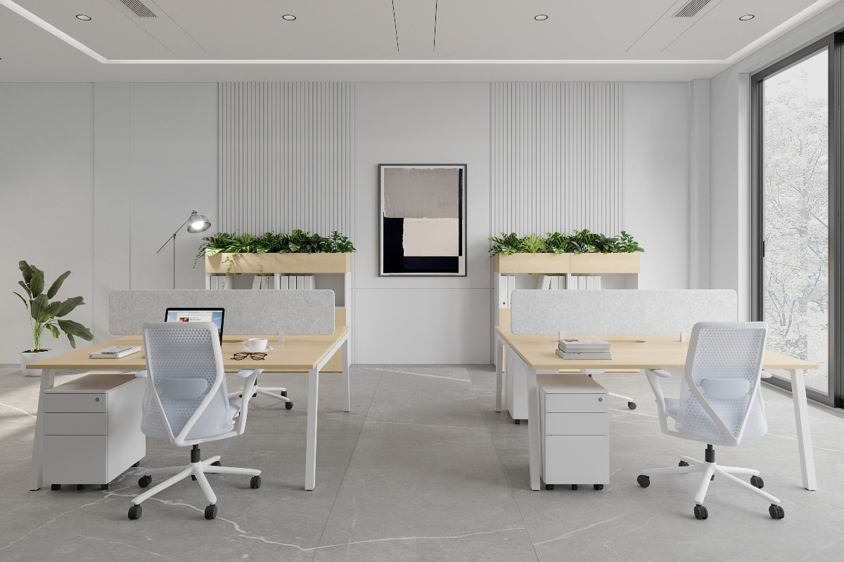 Quadro 2-Person Office Workstation Desk - 1800L x 800W with Cable Management - Perfect for Shared Workspaces & Collaborative Offices