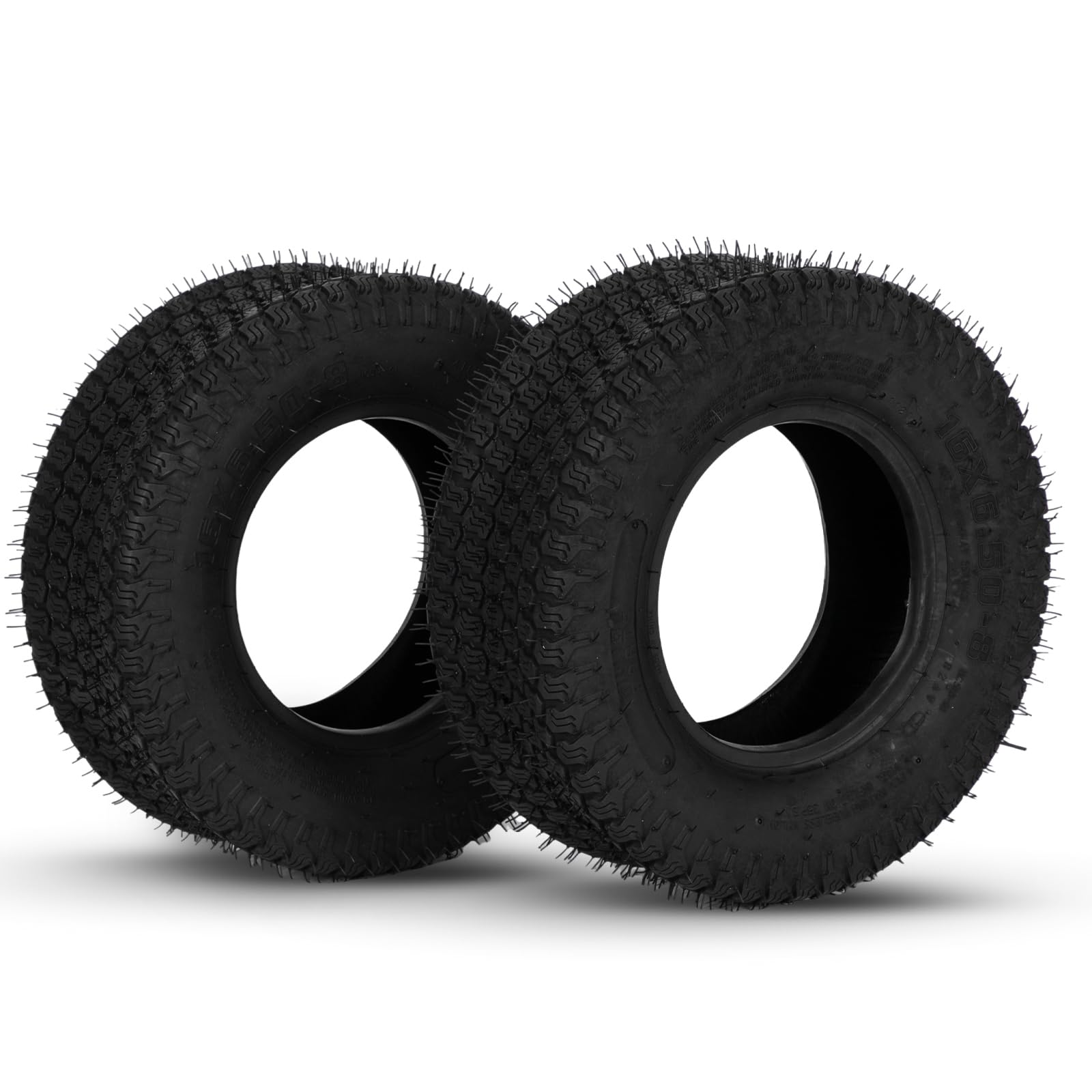 2Pcs 16x6.50-8 Lawn Mower Tires - Heavy Duty 4PR Tubeless Tractor Turf Tires, DOT Compliant for Zero Turn Mowers, Riding Lawn Tractors & Garden Equipment - Perfect for Lawn Care, Landscaping & Commercial Use