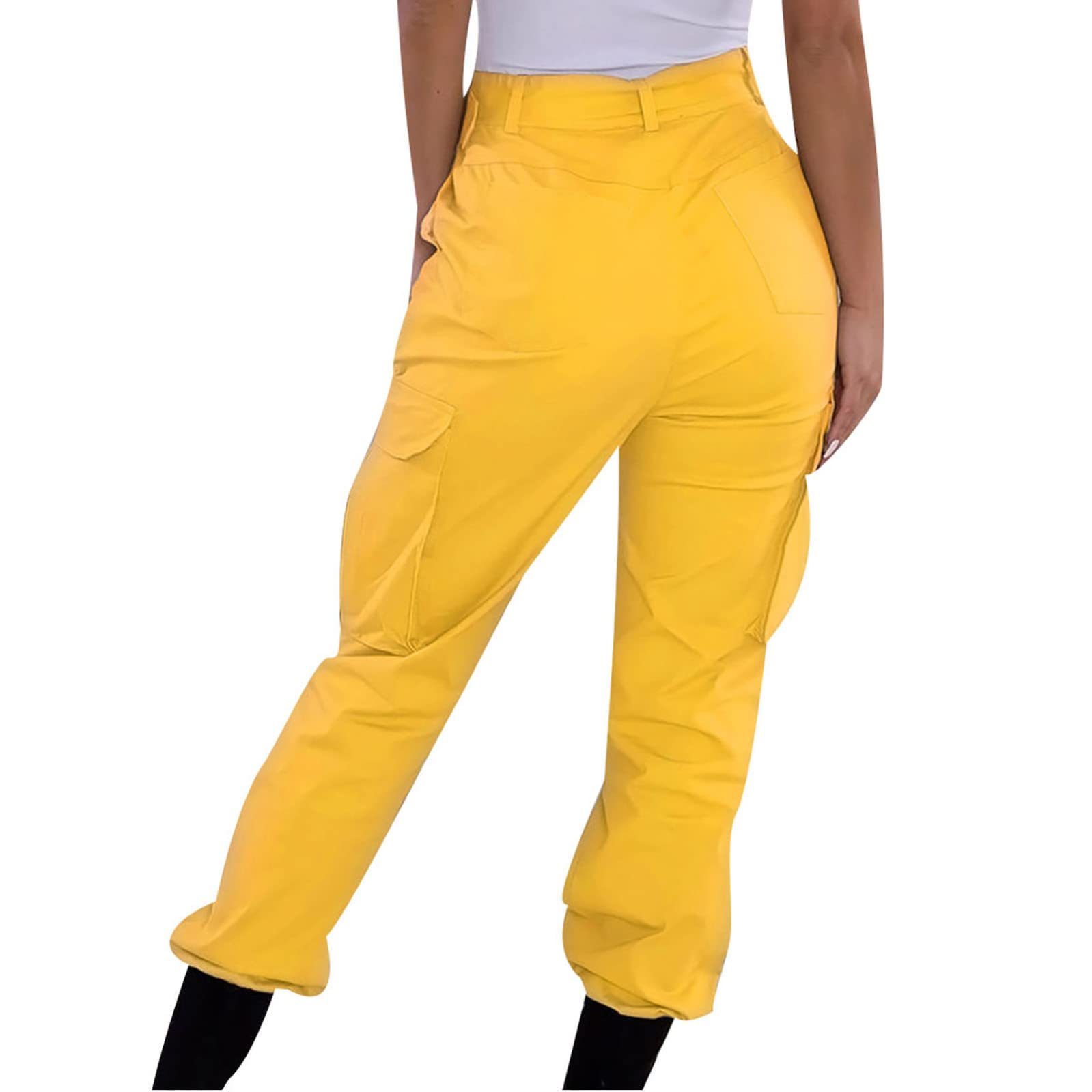 HUERTOP Women's Full Length Leggings - High Waist Casual Pants for Yoga, Workout & Everyday Wear | Navy Blue Stretch Trousers | European American Style