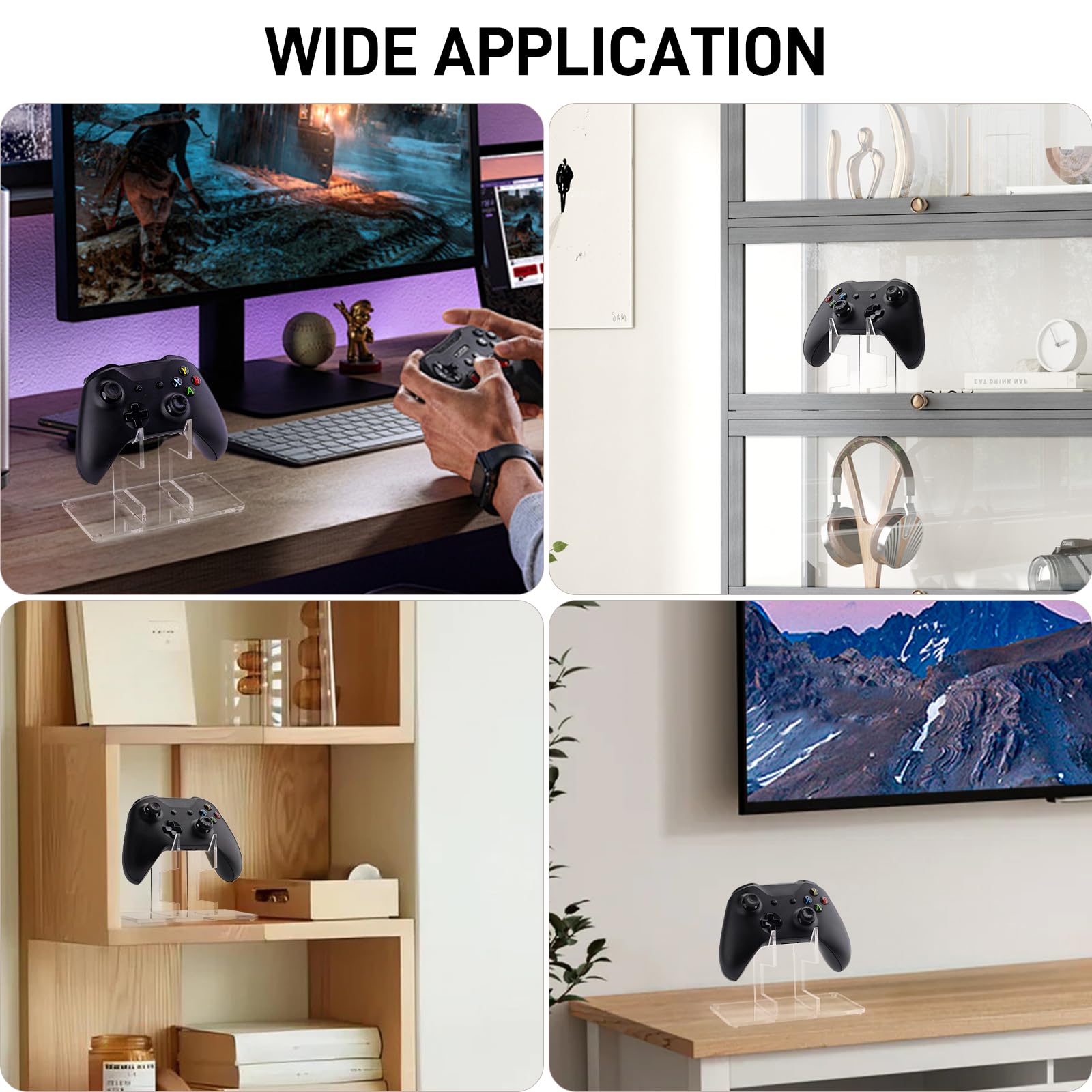 Universal Controller Stand for Xbox, PS5, Switch & PC - Transparent Display for Gaming Setup