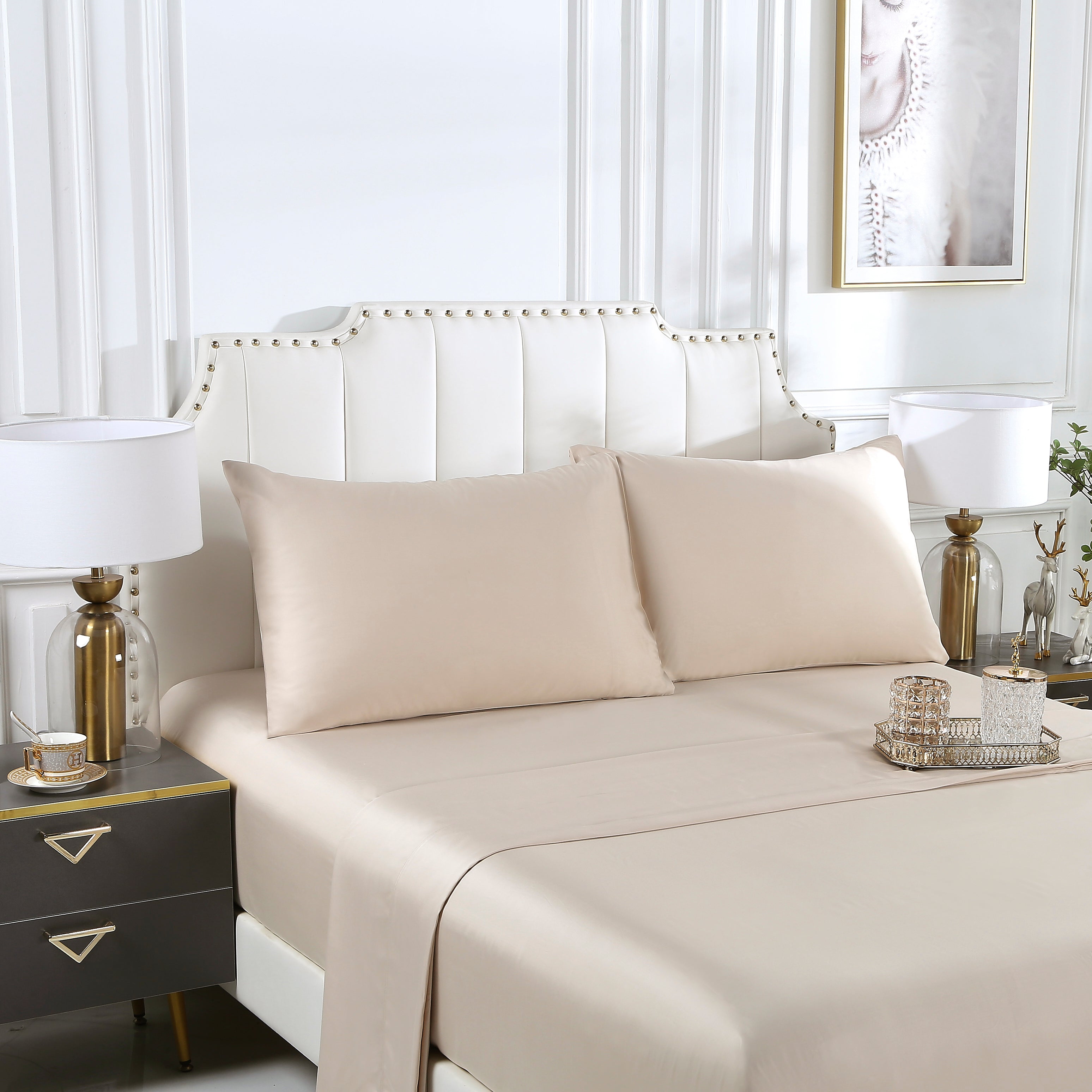 100% Organic Bamboo Sheets King Size Set - Soft, Breathable & Hypoallergenic Bedding for Luxurious Sleep - Perfect for Hot Sleepers & Eco-Conscious Homes