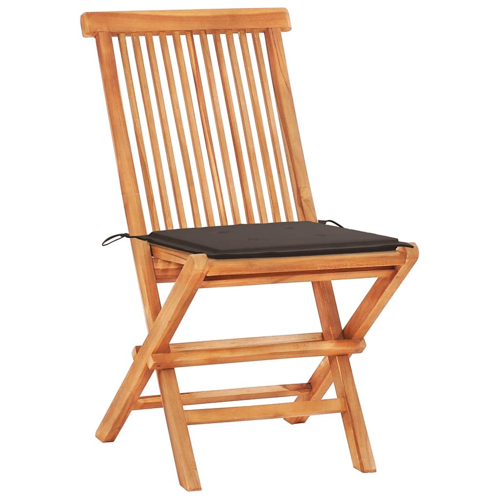 vidaXL 3-Piece Patio Bistro Set with Cushions - Folding Teak Wood Table & Chairs for Garden, Farmhouse, or Outdoor Dining | Perfect for Backyard BBQs, Poolside Relaxation, and Small Space Entertaining