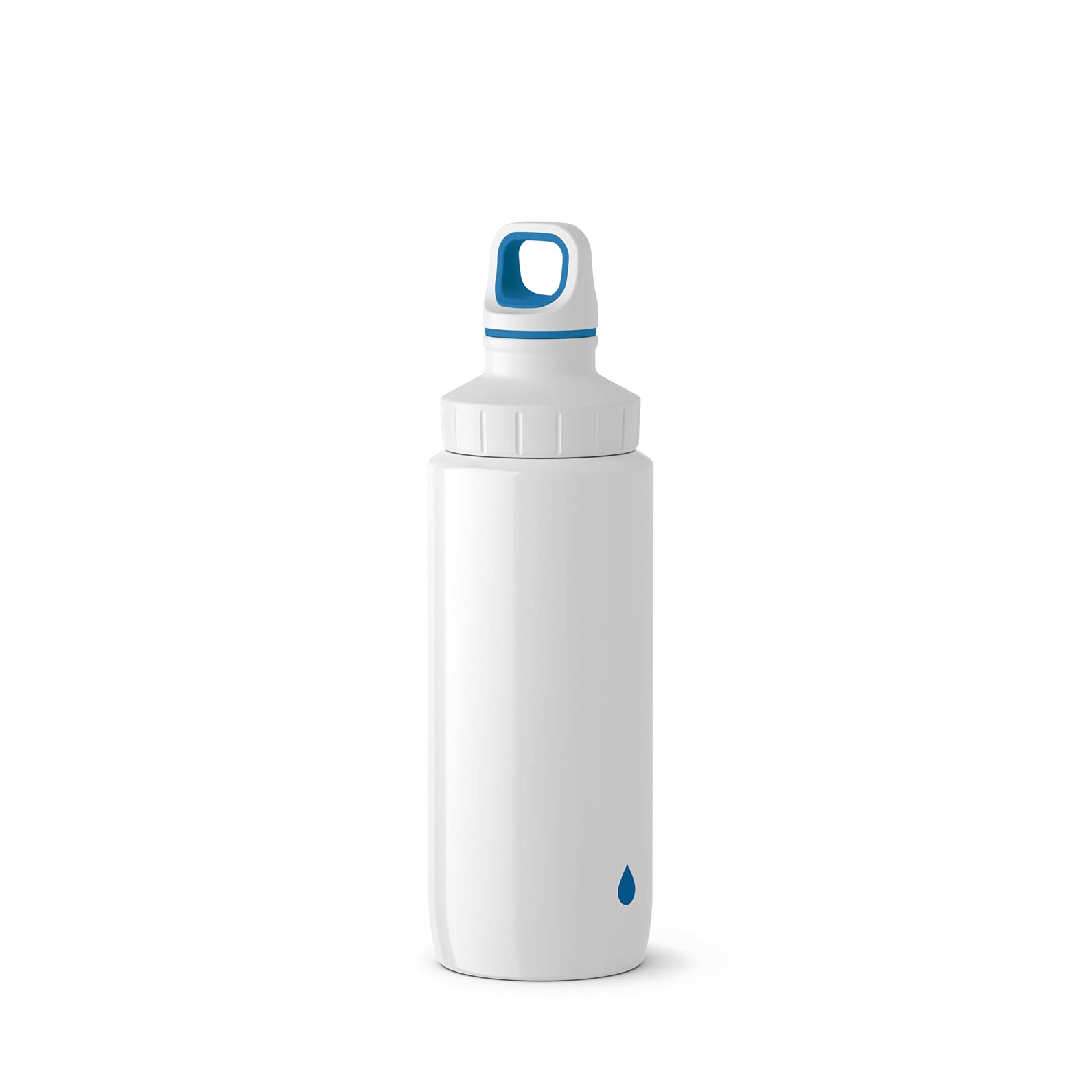 EMSA 518355 Stainless Steel Water Bottle - 0.6L (20oz) Leakproof Screw Top, Drop Blue - Perfect for Gym, Hiking & Outdoor Activities