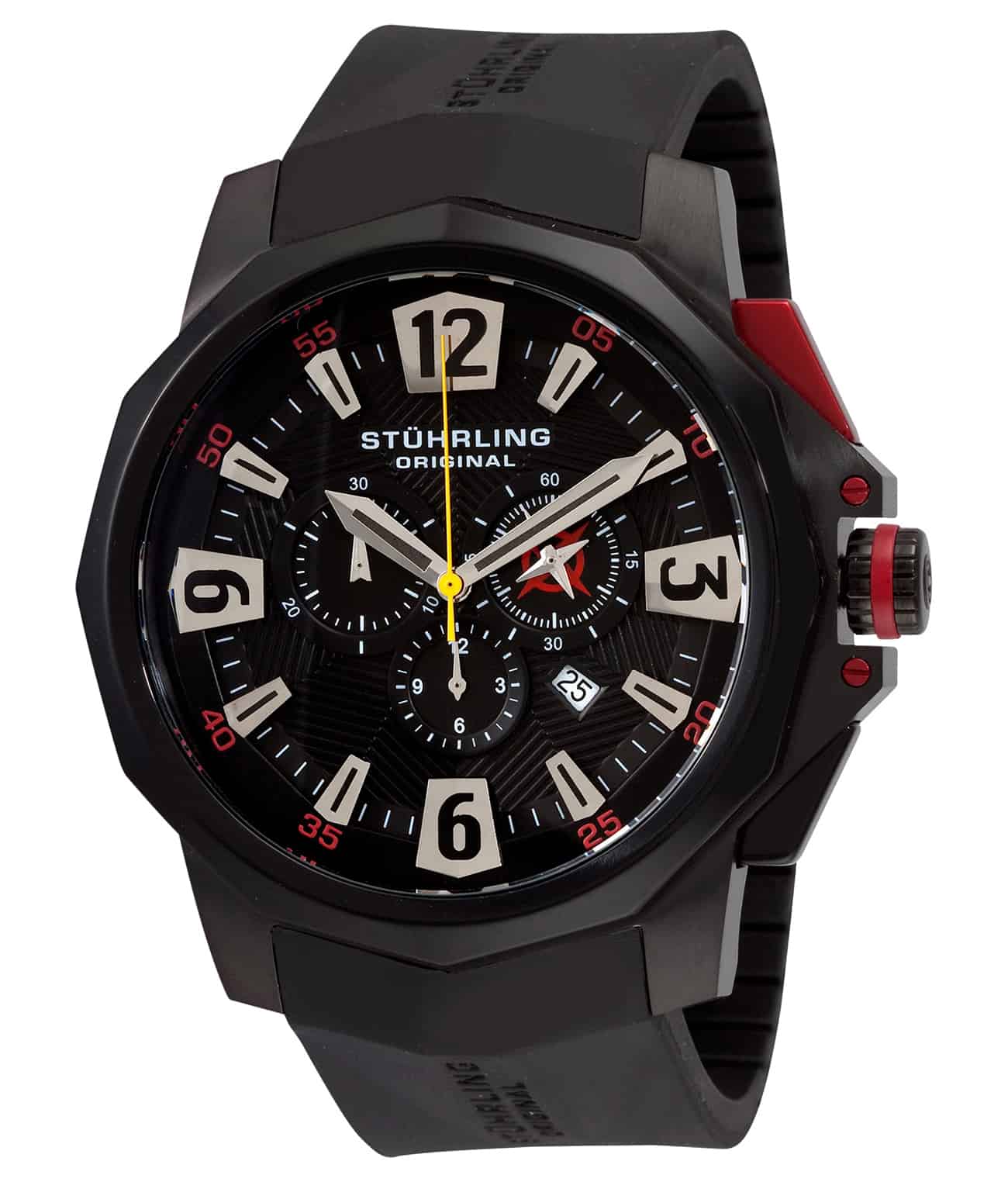Black Dial / Black PVD Case / Black Silicone Strap Black PVD Deployant Buckle 5