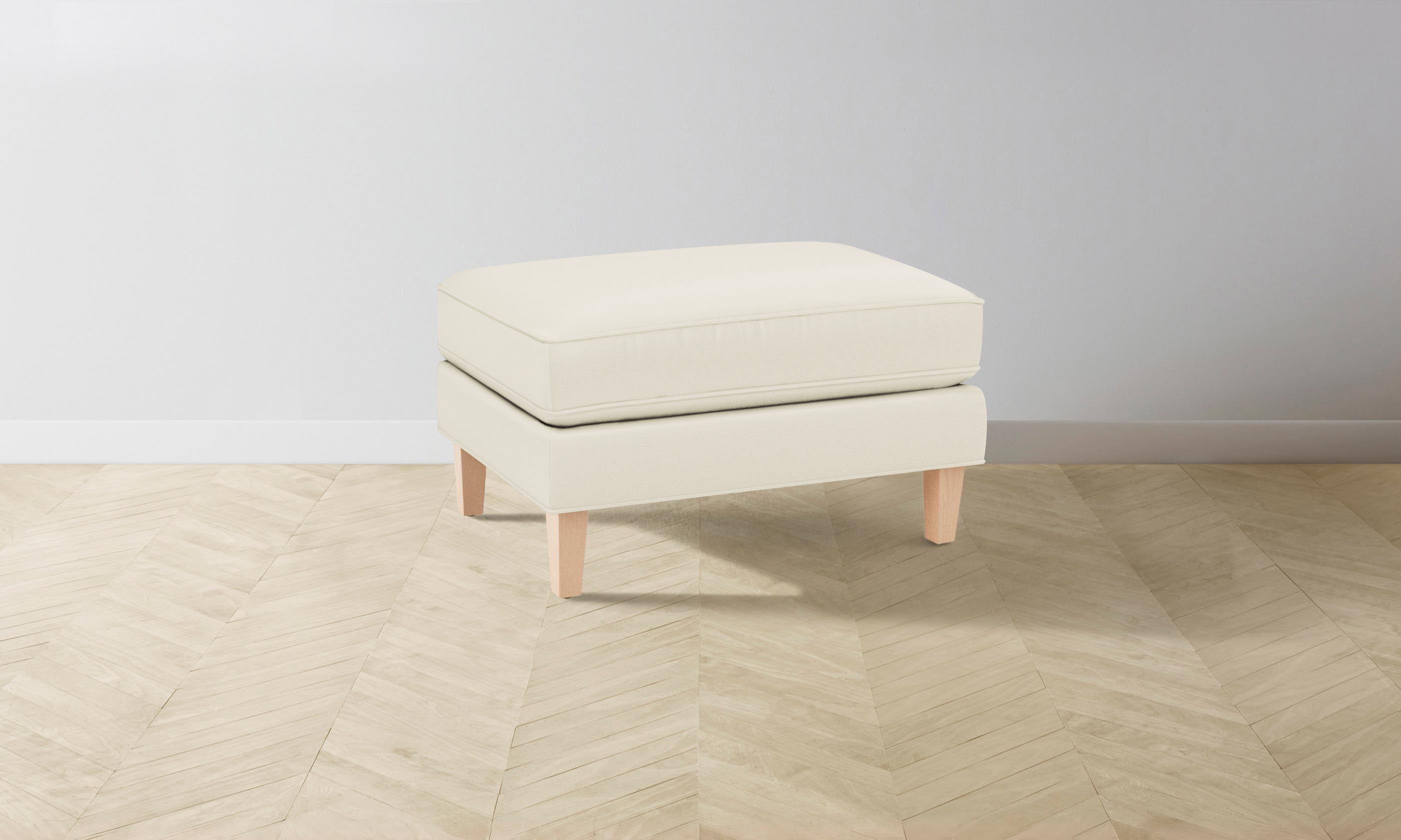 Premium Crosby Ottoman with Pebbled Leather Upholstery - Elegant Swan Design for Living Room, Bedroom & Lounge Comfort