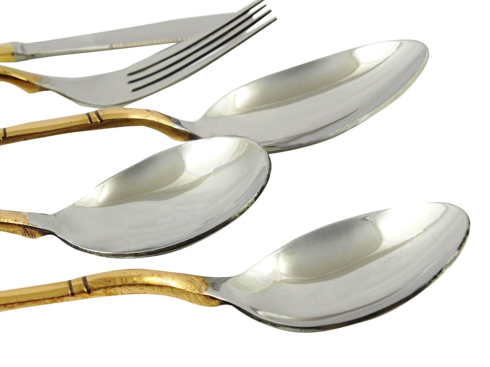Handmade Traditional Indian Copper Serving Spoon & Fork Set - Elegant Kitchen Cutlery for Indian Cuisine, Dinner Parties & Home Decor