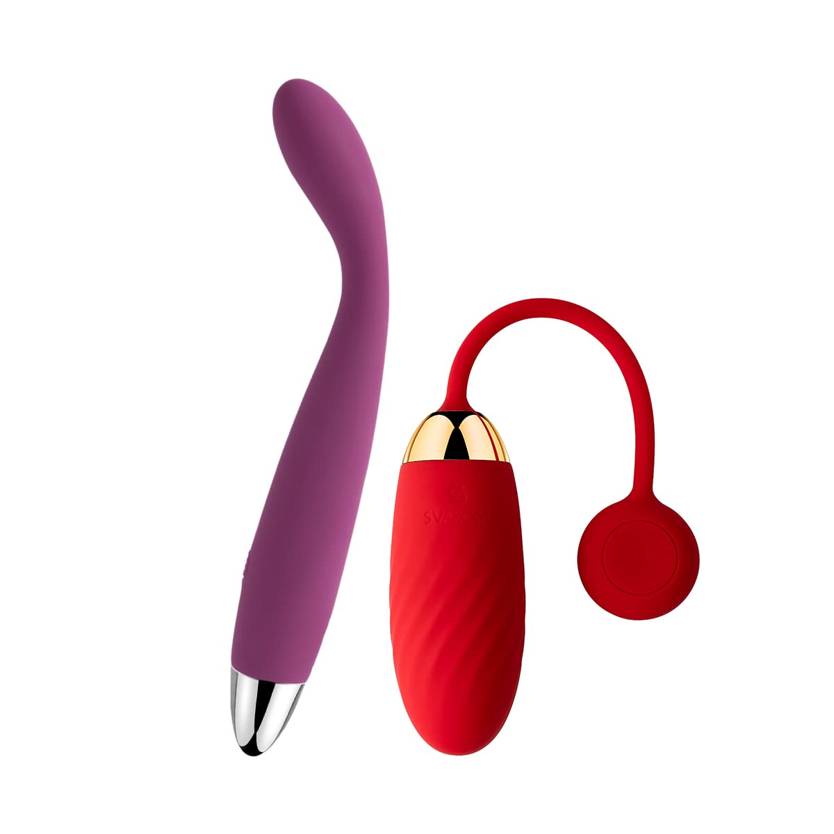 SVAKOM Coco G Spot Vibrator & Ella Bullet Vibrator Set - Finger Shaped & App Controlled Adult Sex Toys for Women, Couples Play, Solo Pleasure, Discreet Personal Massager (Red) - Perfect for Bedroom Fun, Romantic Nights & Self-Care Moments