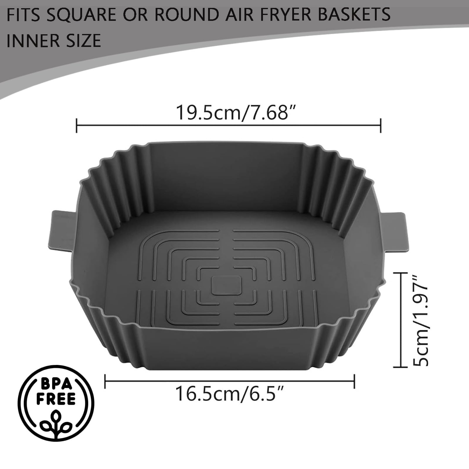 Reusable Square Silicone Air Fryer Liners - 2pcs Non-Stick Baking Accessories for Air Fryers, Perfect for Cooking, Roasting, and Baking Healthy Meals