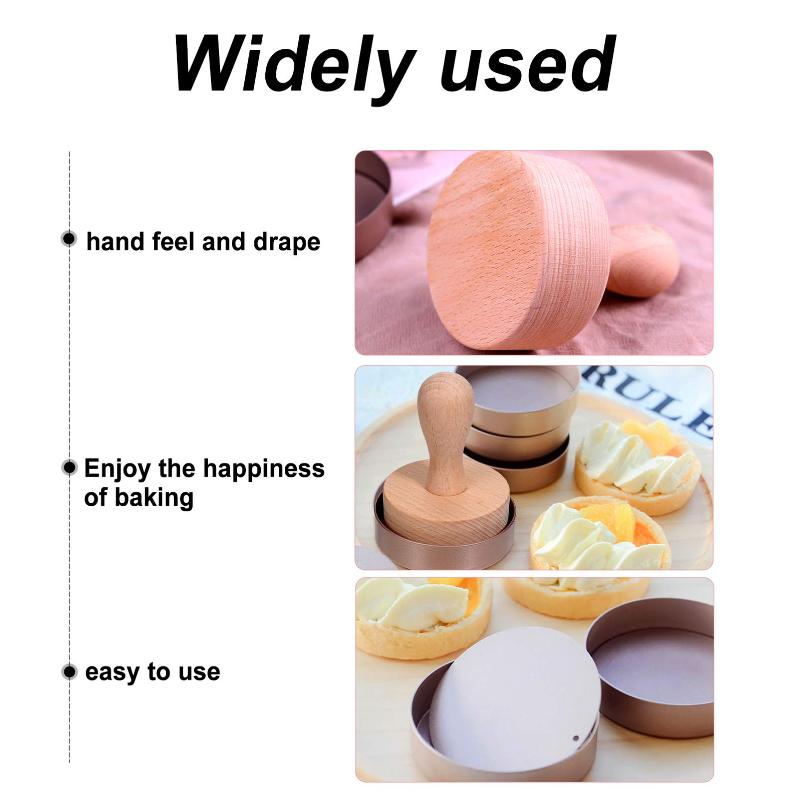 DOITOOL Wooden Tart Tamper Set - Pie Pastry Dough Press Tool with Egg Tart Pan Mold for Baking Mini Tarts, Cheesecakes, Pasta & Desserts | Perfect for Home Bakers, DIY Pastry Making & Professional Kitchen Use