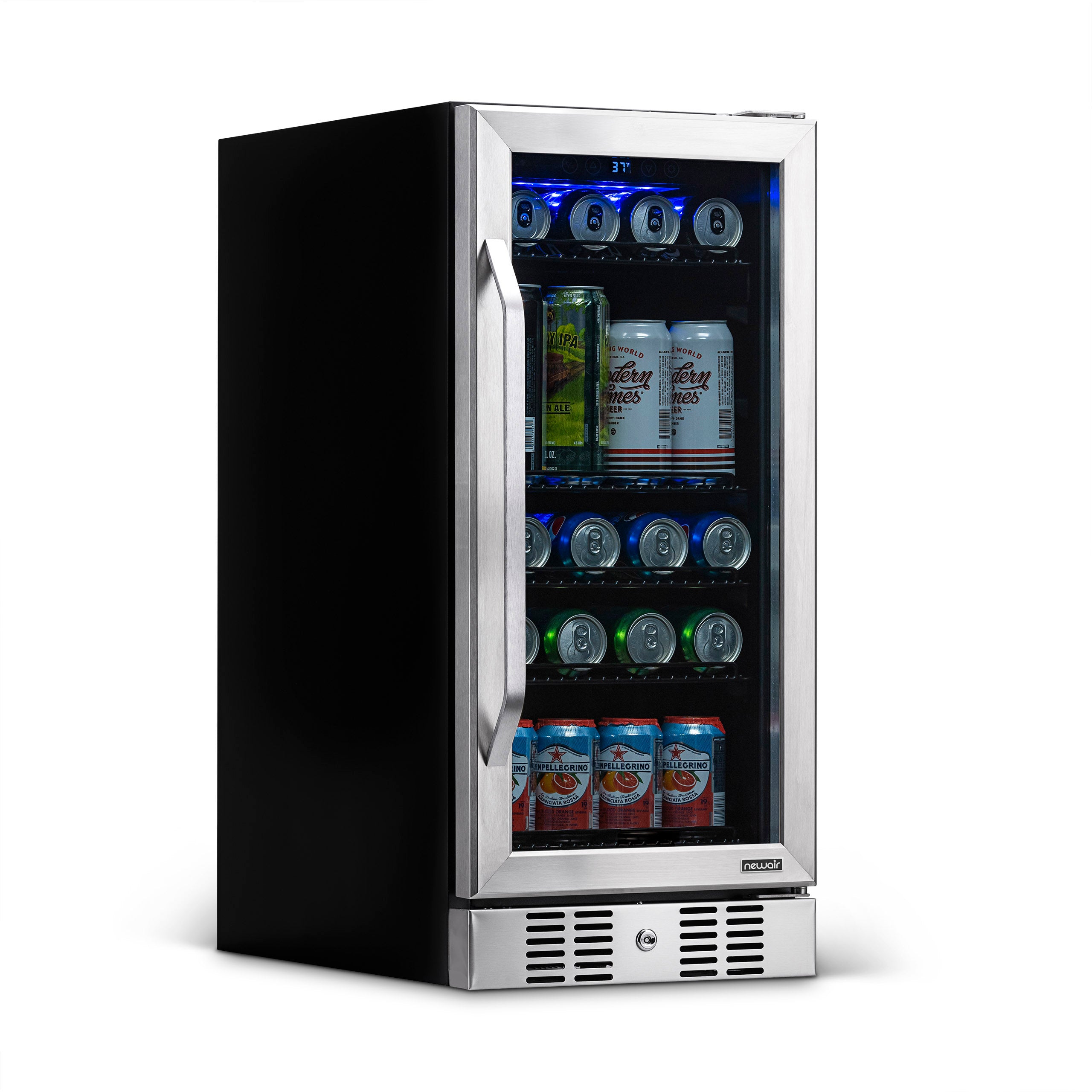 Newair® 96 Can Built-In Stainless Steel Beverage Refrigerator - Perfect for Home Bars, Office, and Entertaining Spaces
