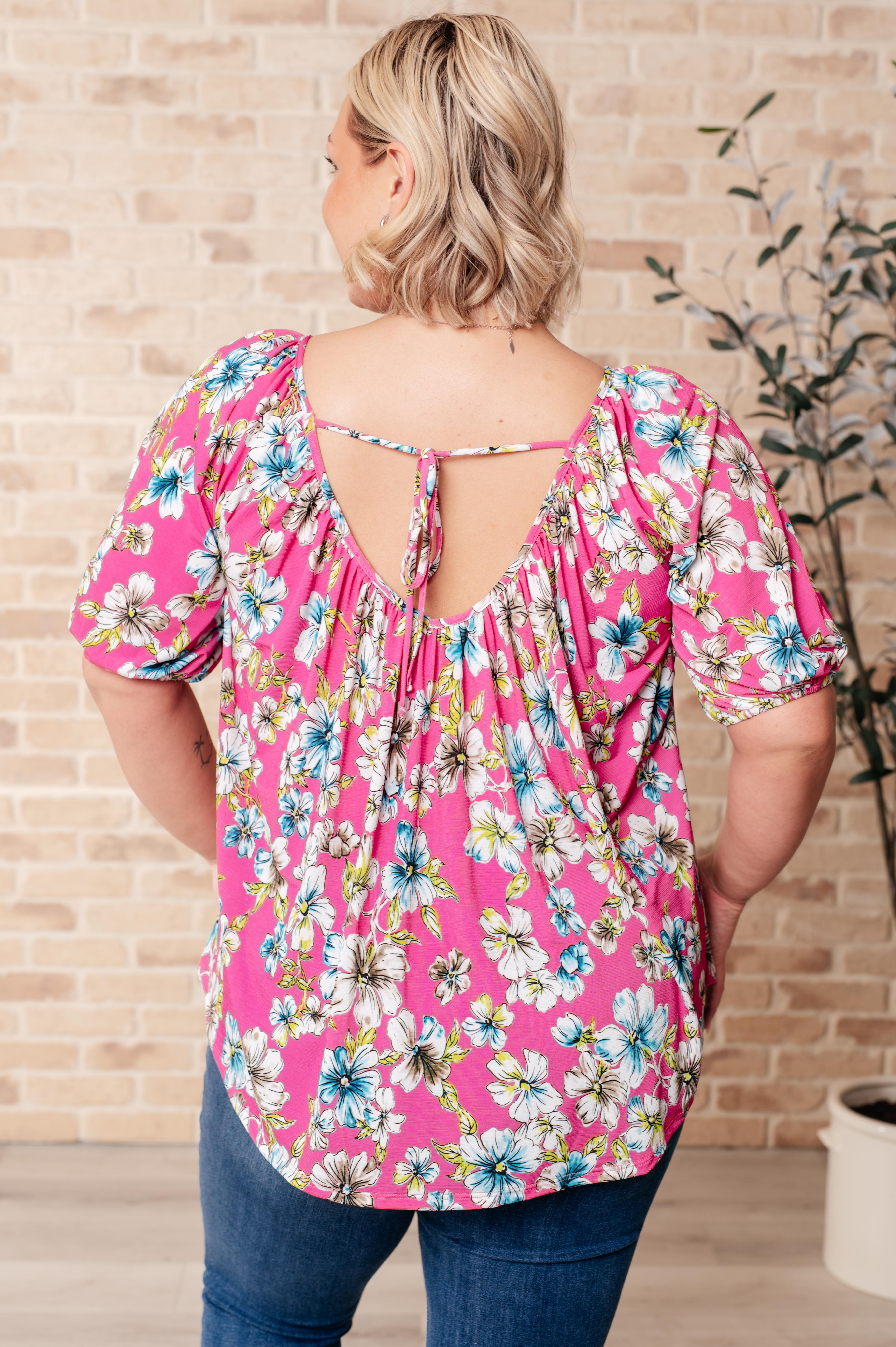 Bloom So Bright Floral Print Women's Blouse - Perfect for Spring Outfits, Date Nights & Garden Parties