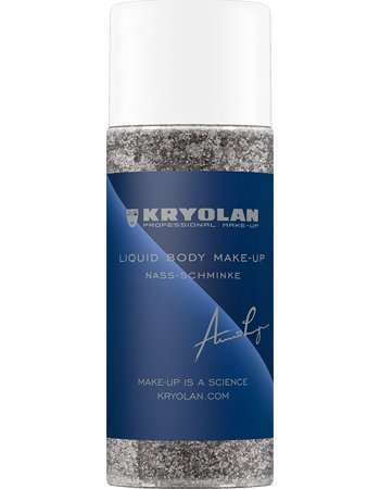 Kryolan Liquid Body Make-Up 250ml (8oz) - Professional Silver Body Paint for Costumes, Halloween & Theater | Waterproof, Long-Lasting Formula for Face & Body Art