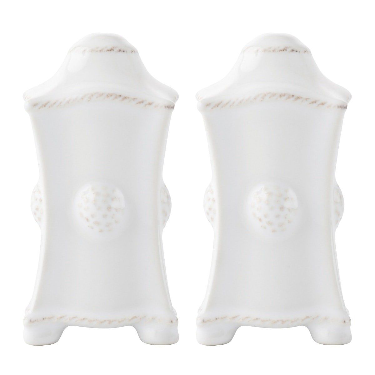 Premium White Ceramic Salt and Pepper Shaker Set - Elegant Dining Table Essential for Home, Kitchen, and Restaurant Use