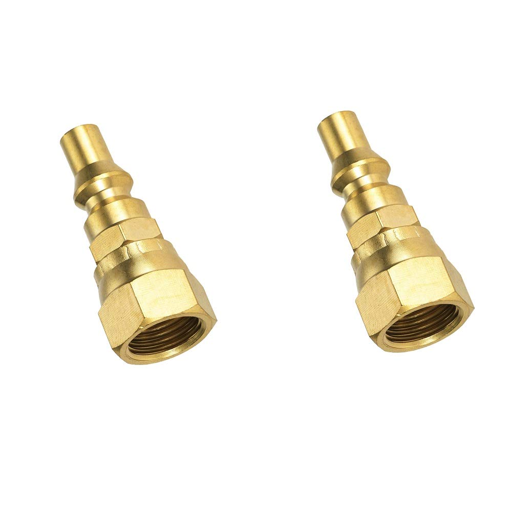 2Pcs Brass RV Propane Quick Connect Fitting - 1/4