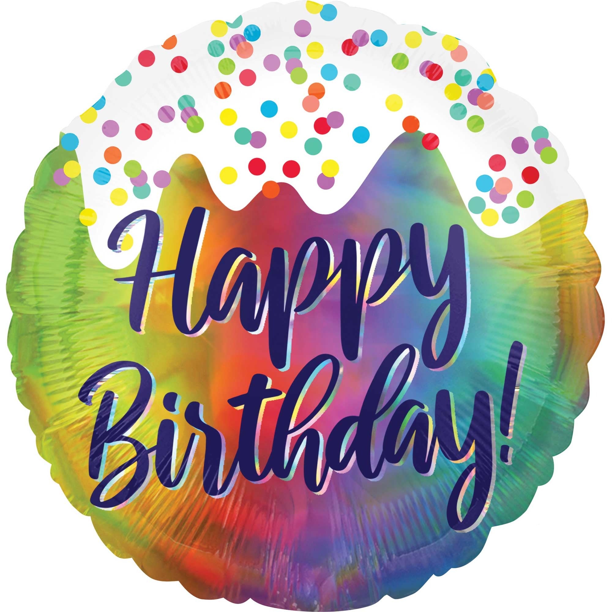 45cm Holographic Iridescent Happy Birthday Balloon - Standard Size Party Decoration for Birthdays, Baby Showers & Anniversary Celebrations