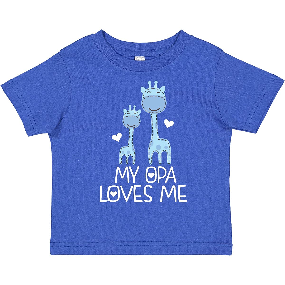 Opa Loves Me Boys Giraffe Print Toddler T-Shirt - Cute Grandson Graphic Tee for Kids & Baby Boys - Perfect for Family Outings & Playdates