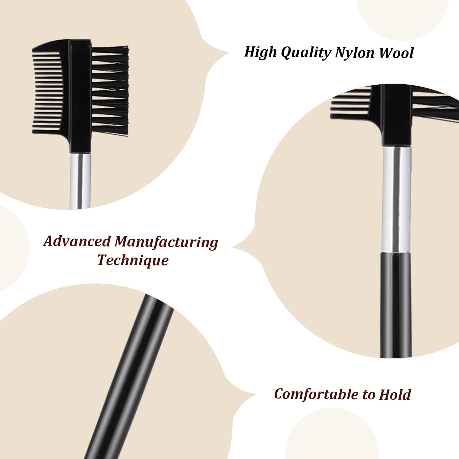 10Pcs Eyebrow & Eyelash Brush Set - Makeup Tool for Extensions & Styling - Perfect for Salon & Home Use