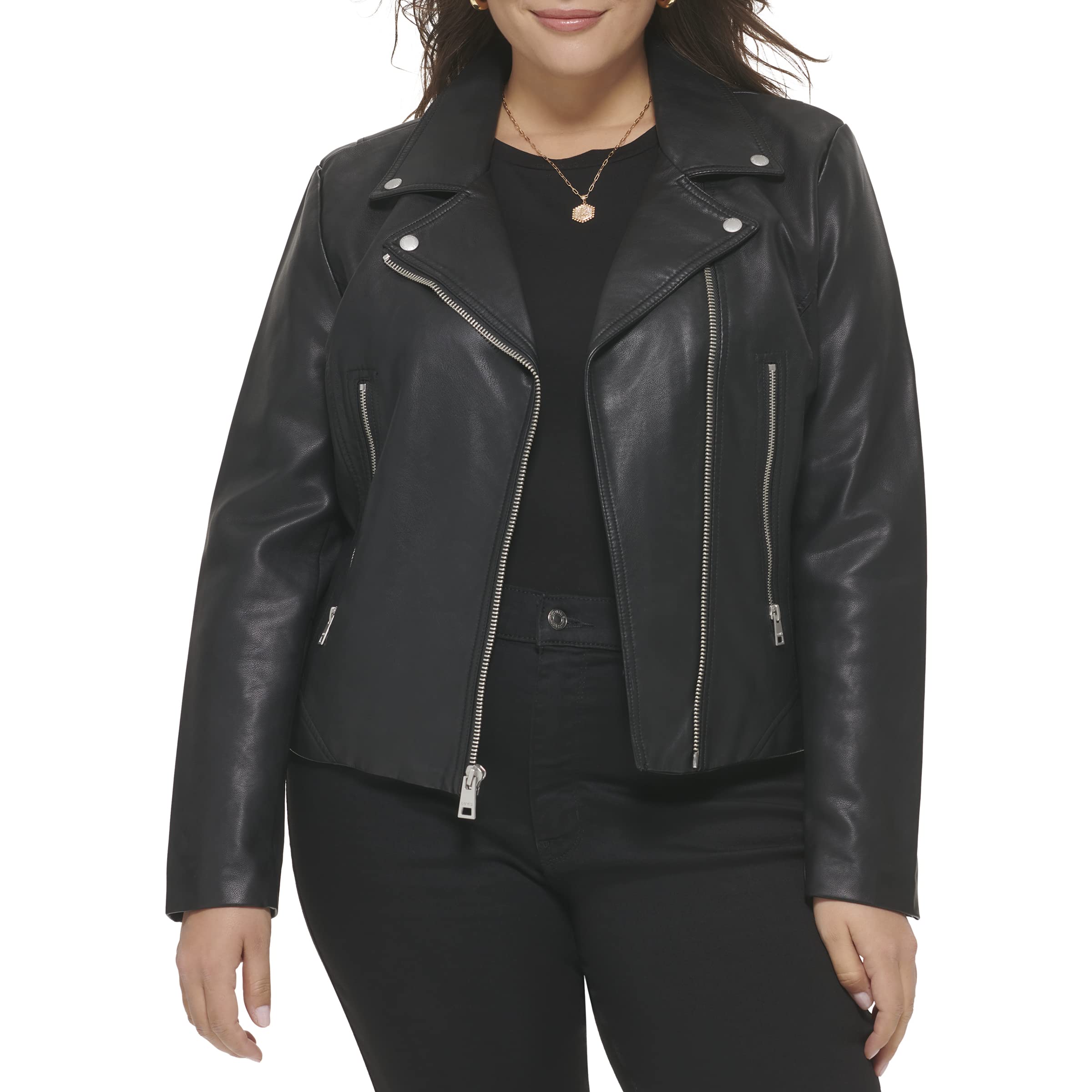 Levi's Women's Vegan Leather 538 Moto Jacket - Stylish Biker Jacket for Women (Regular & Plus Size) | Perfect for Motorcycle Riding, Casual Outfits & Night Out