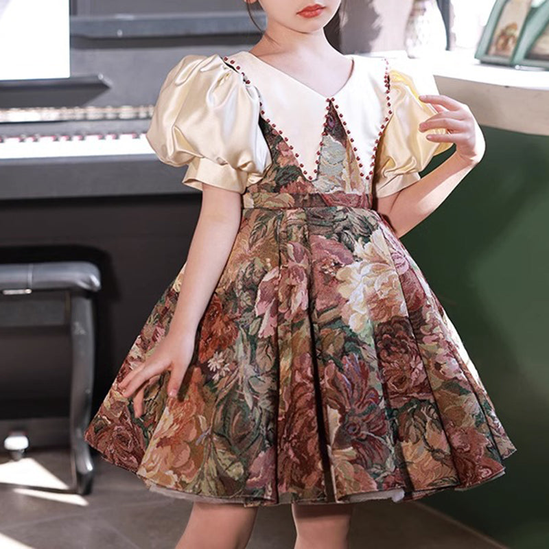 Elegant Baby Puff Sleeve Floral Christening Dresses for Toddlers - Princess Ball Gowns for Baptism, First Communion & Special Occasions