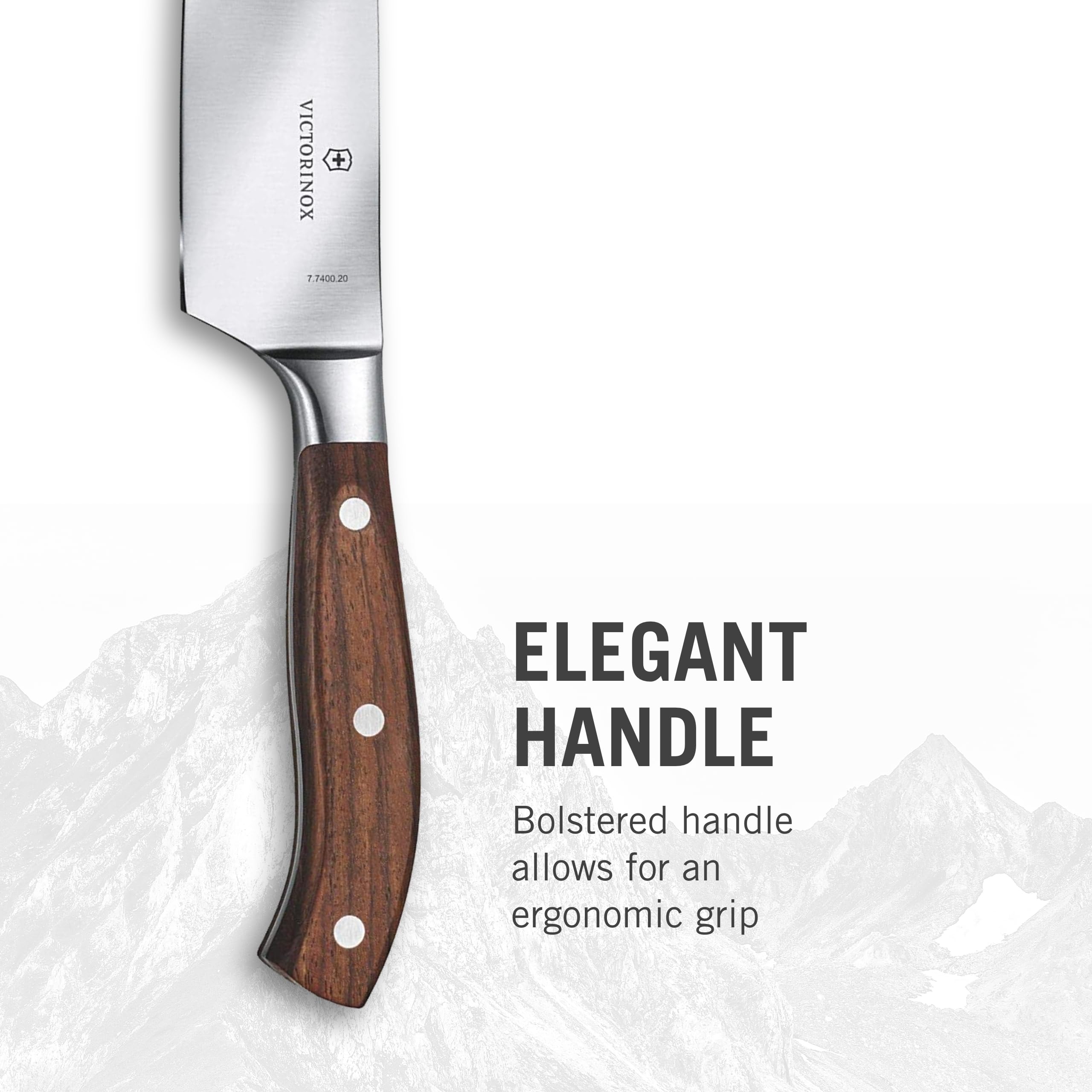 Victorinox Grand Maitre 8-Inch Chef's Knife - Ultra Sharp Straight Edge Kitchen Knife for Professional & Home Cooking - Ergonomic Wood Handle - Perfect for Slicing, Dicing & Chopping Vegetables, Meat & Herbs